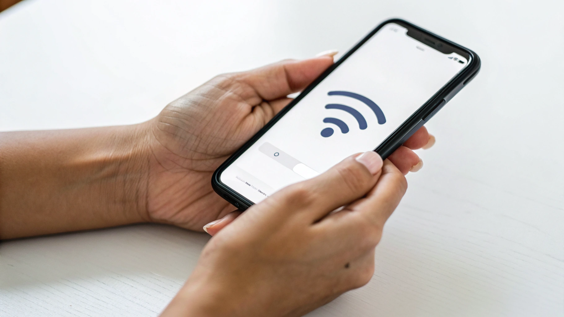 Пользователь подключает смартфон к домашней Wi‑Fi сети через настройки