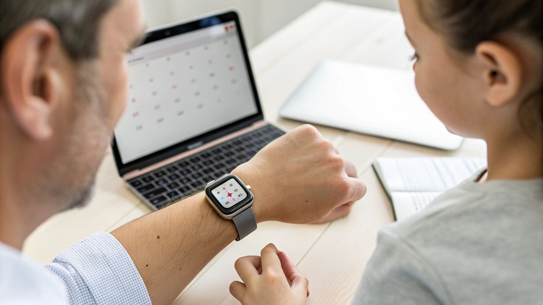 Родитель настраивает семейные напоминания и календарь на Apple Watch