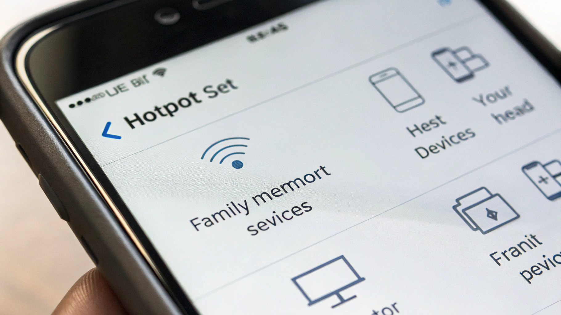 Экран смартфона с открытыми настройками точки доступа и списком подключенных устройств