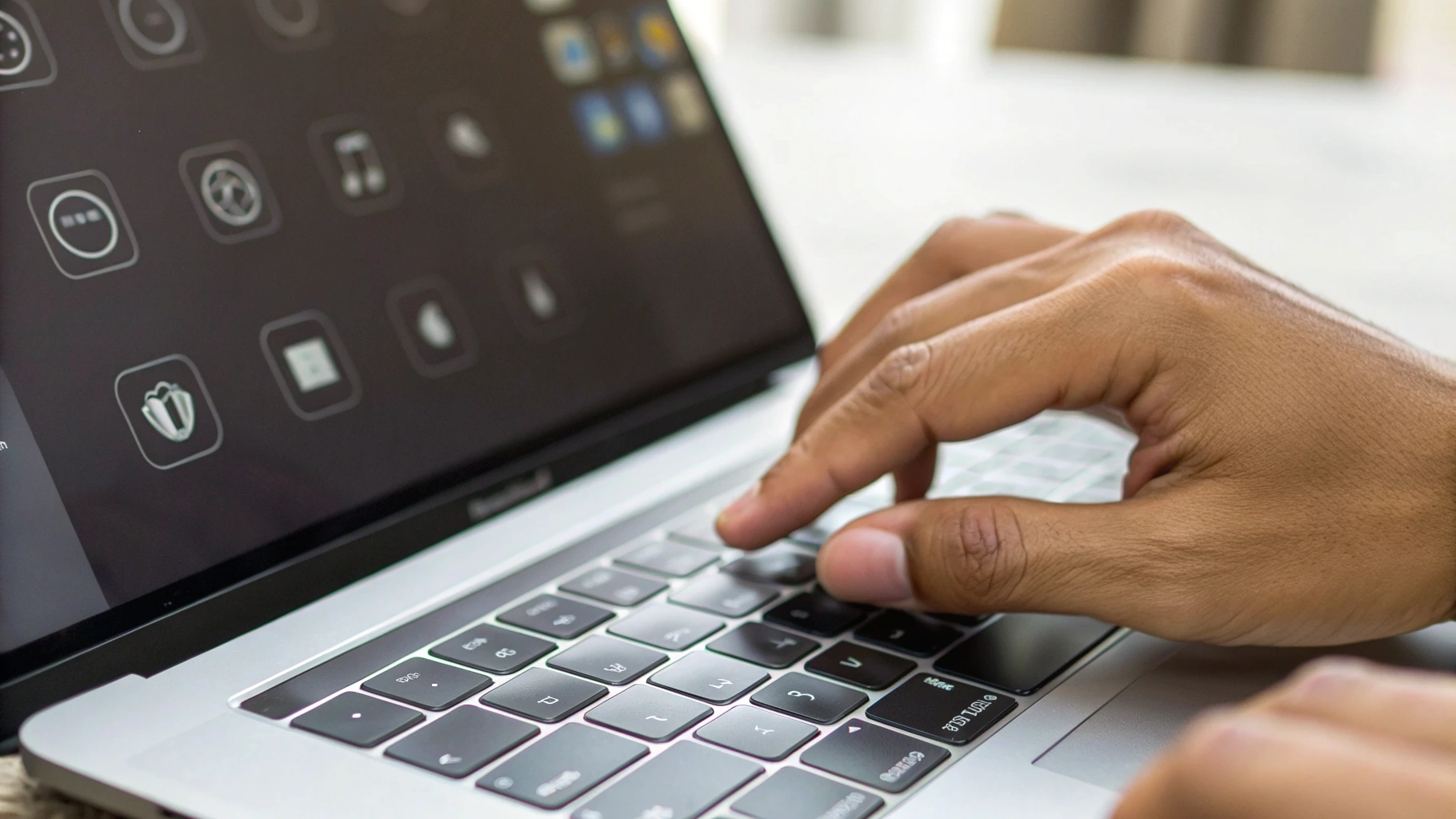 Пользователь выбирает на ноутбуке режим полного сброса и очистки данных перед продажей