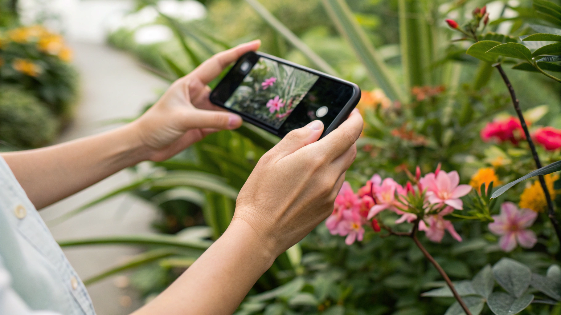Съёмка цветов и растений на даче на камеру смартфона