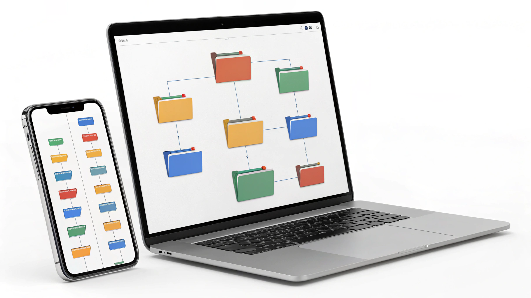 Пример простой структуры папок семейного архива на телефоне и ноутбуке