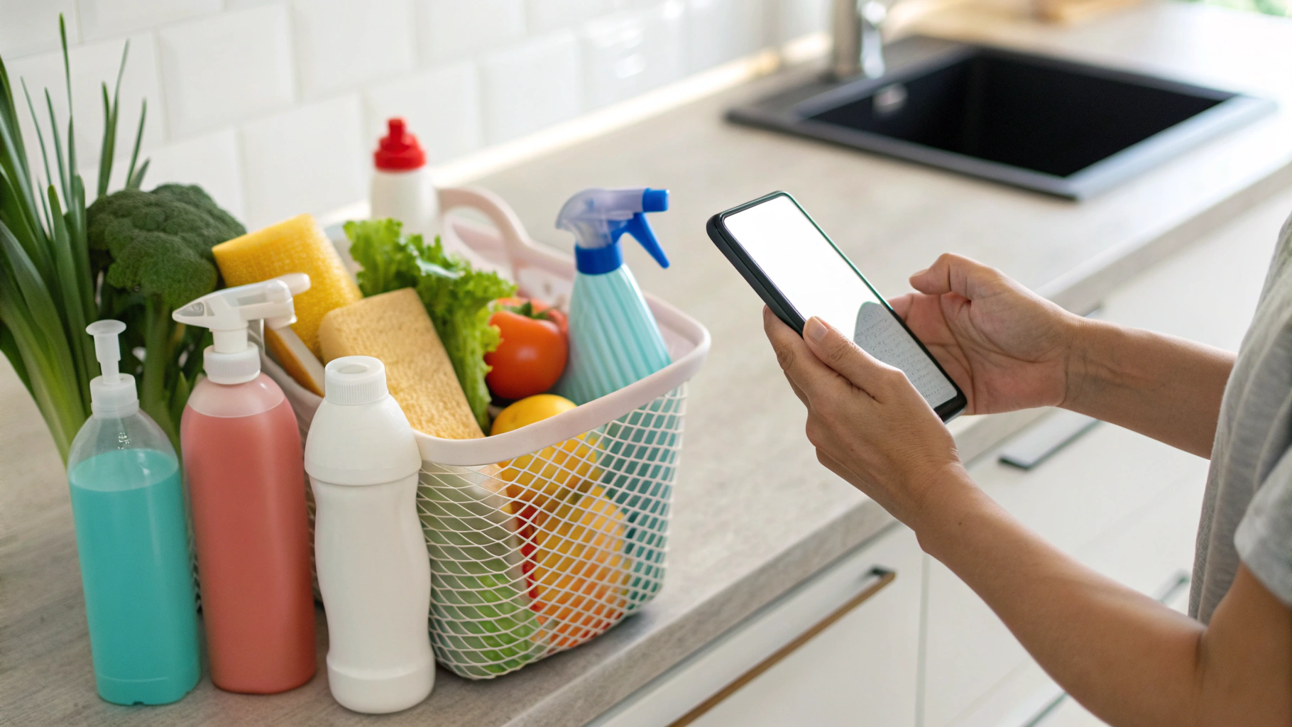 Отметка выполненных домашних дел в списке рядом с покупками и бытовыми расходниками