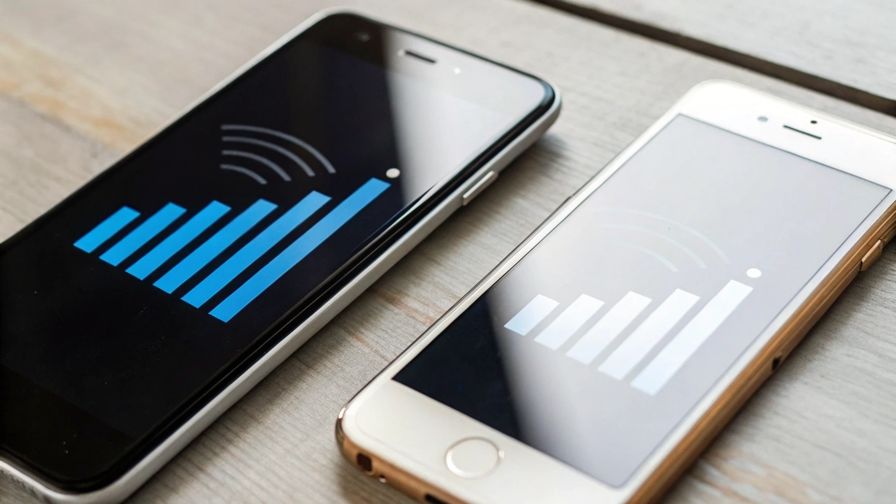 Сравнение уровня связи на двух смартфонах в одном месте