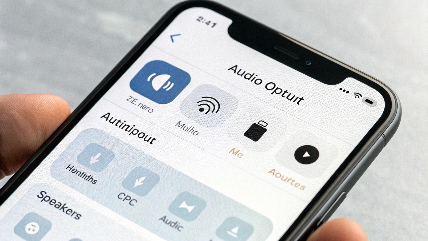 Выбор AirPods как устройства вывода звука в Пункте управления на iPhone