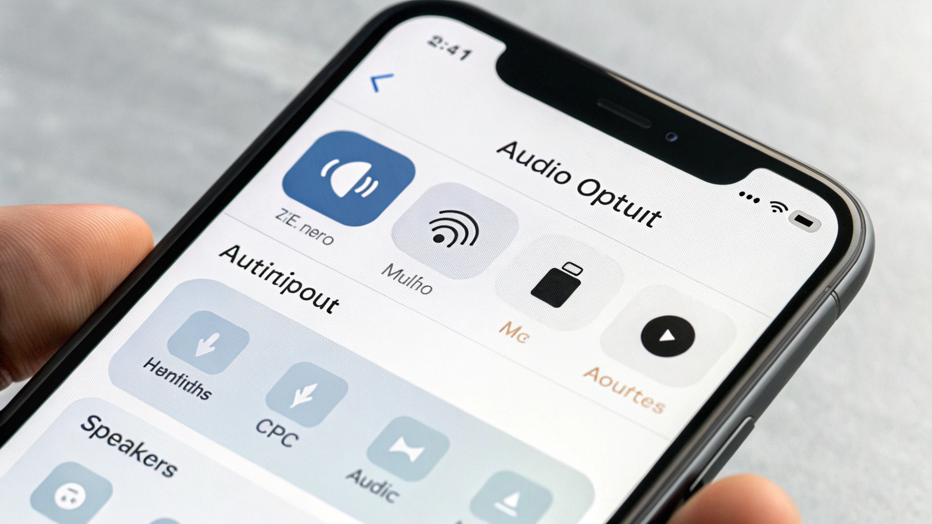 Выбор AirPods как устройства вывода звука в Пункте управления на iPhone
