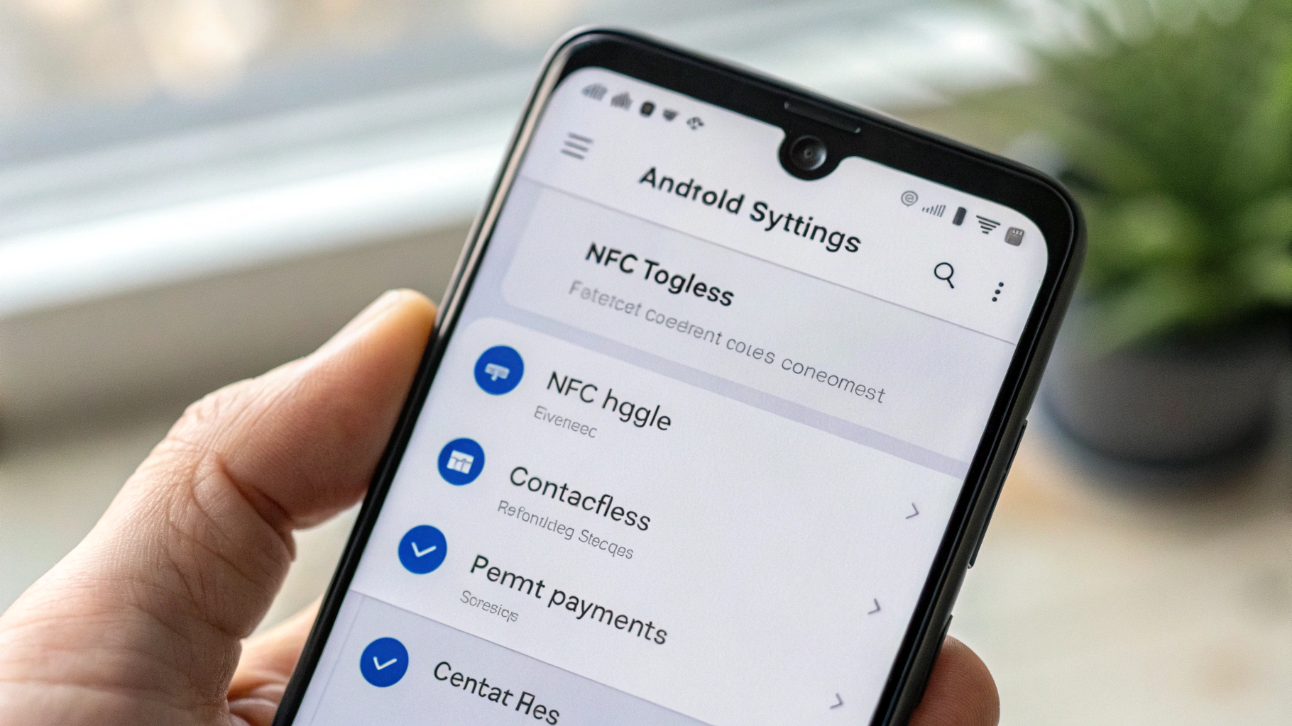Настройки Android с включением NFC и разделом бесконтактной оплаты