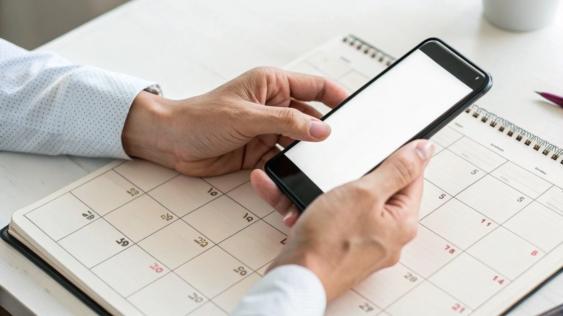 Человек сравнивает смартфоны и отмечает в календаре, ждать релиз или покупать сейчас