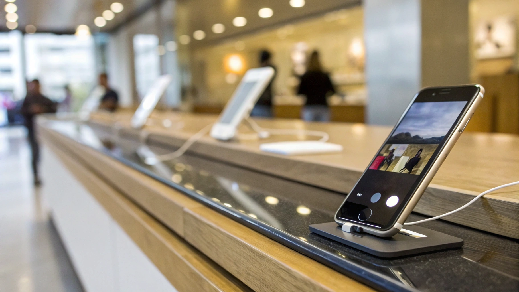 Проверка динамика смартфона в магазине на высокой громкости