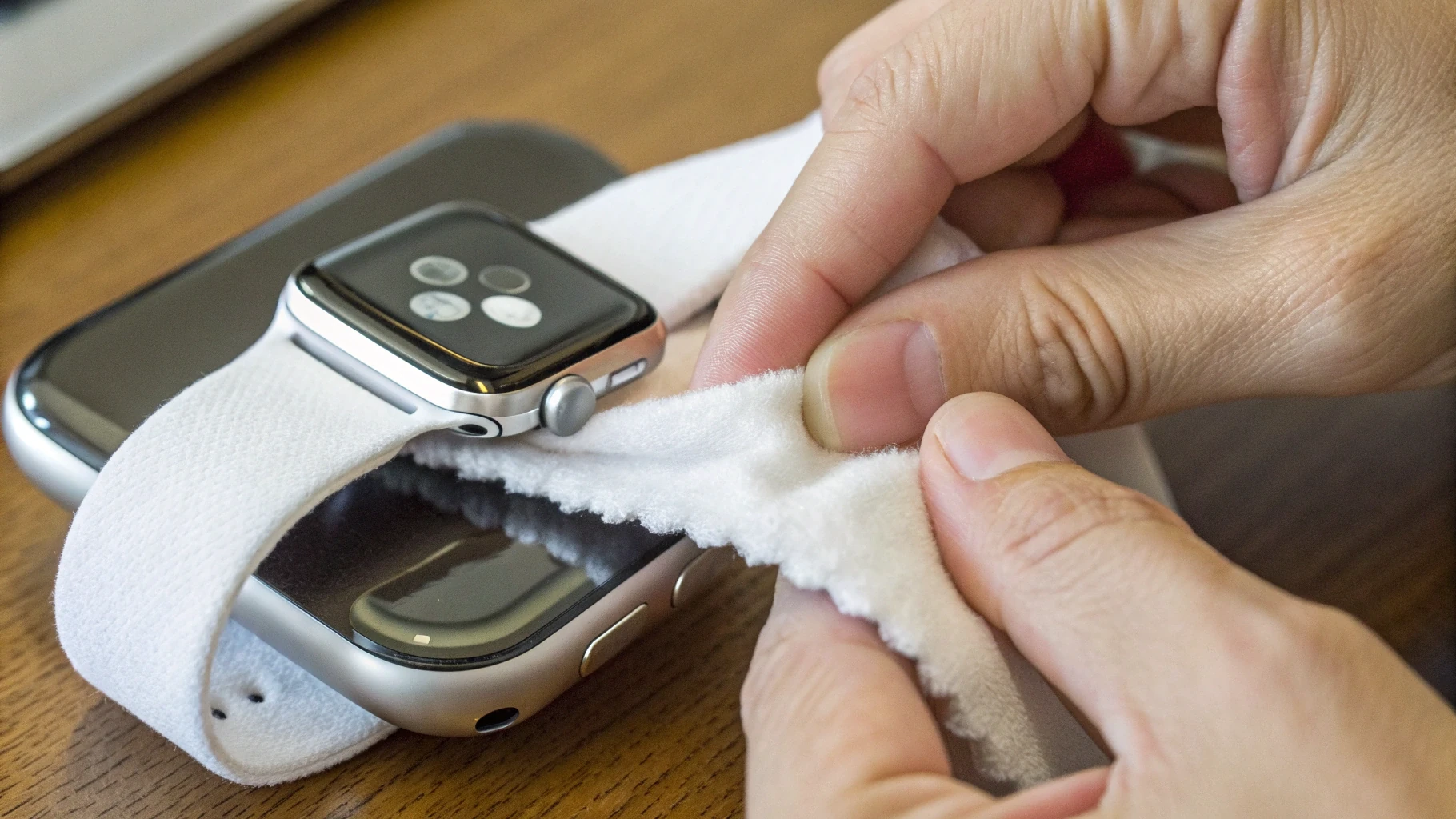 Очистка датчика на задней крышке Apple Watch для улучшения точности измерения пульса