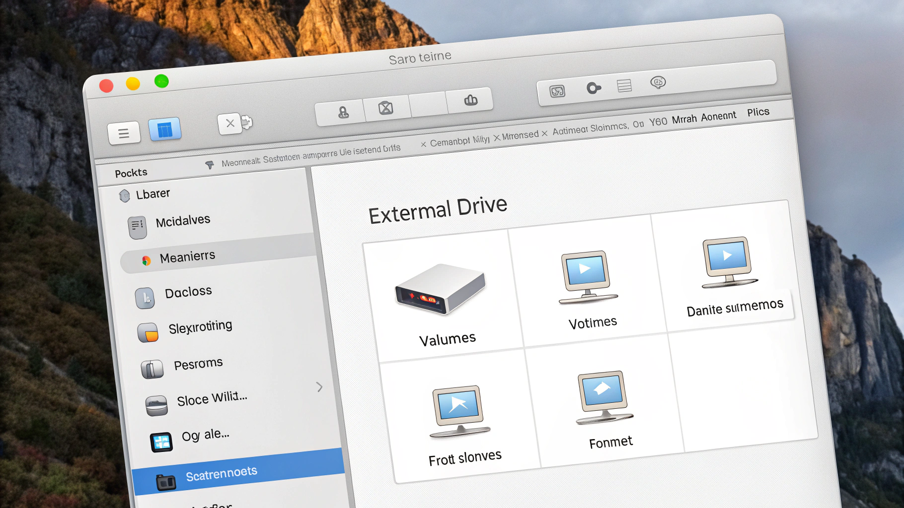 Окно «Дисковой утилиты» с внешним диском, разделами и выбором формата перед стиранием