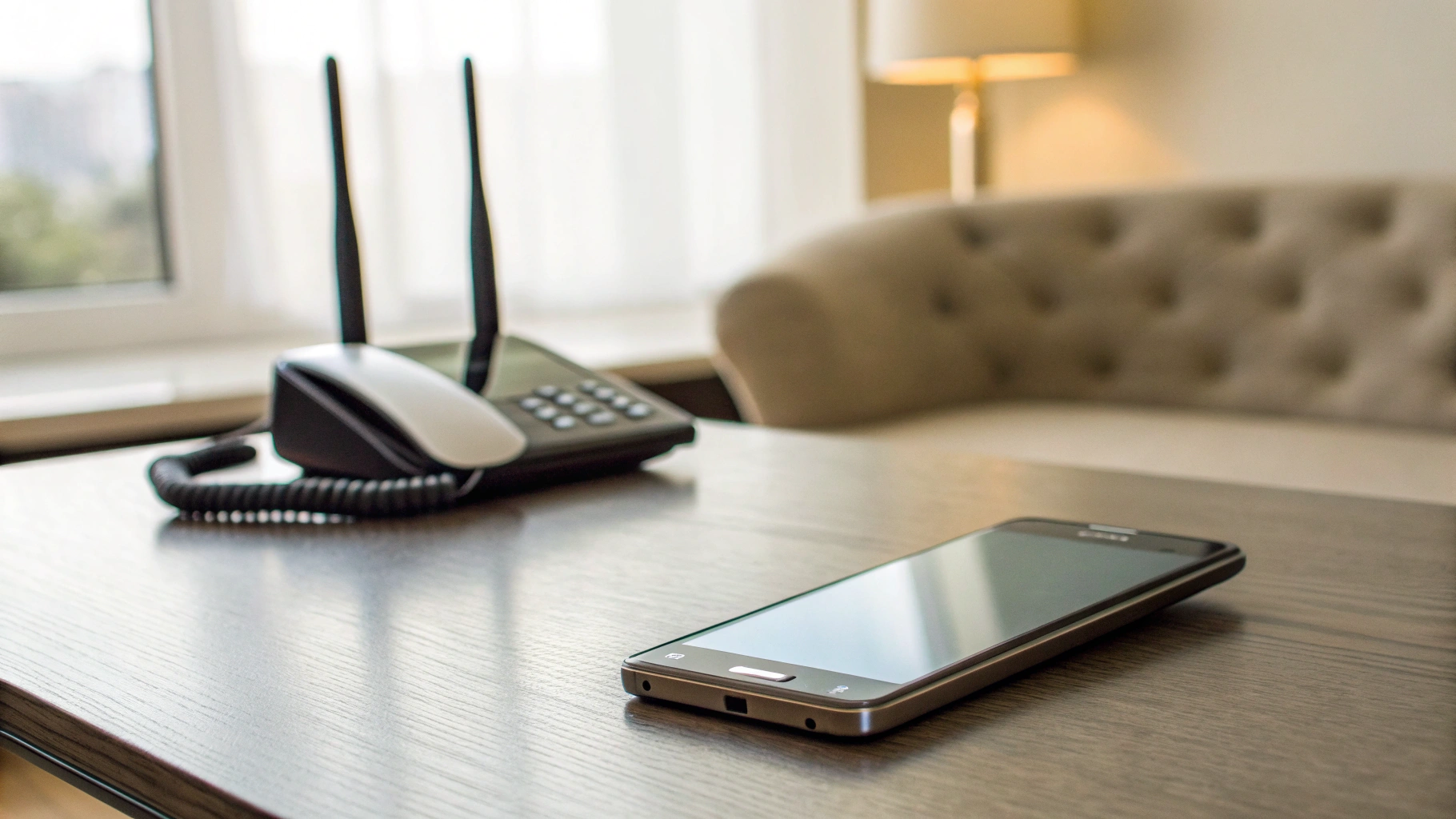 Смартфон Samsung Galaxy рядом с роутером: включены вызовы через Wi‑Fi