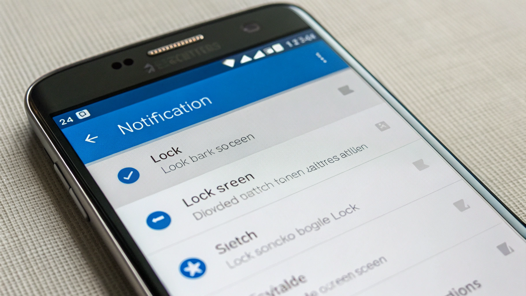 Настройки уведомлений на Samsung Galaxy с включением показа на экране блокировки