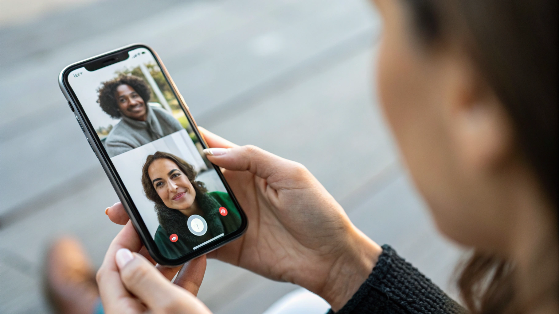 Экран настроек FaceTime на iPhone: включение и выбор адресов для звонков