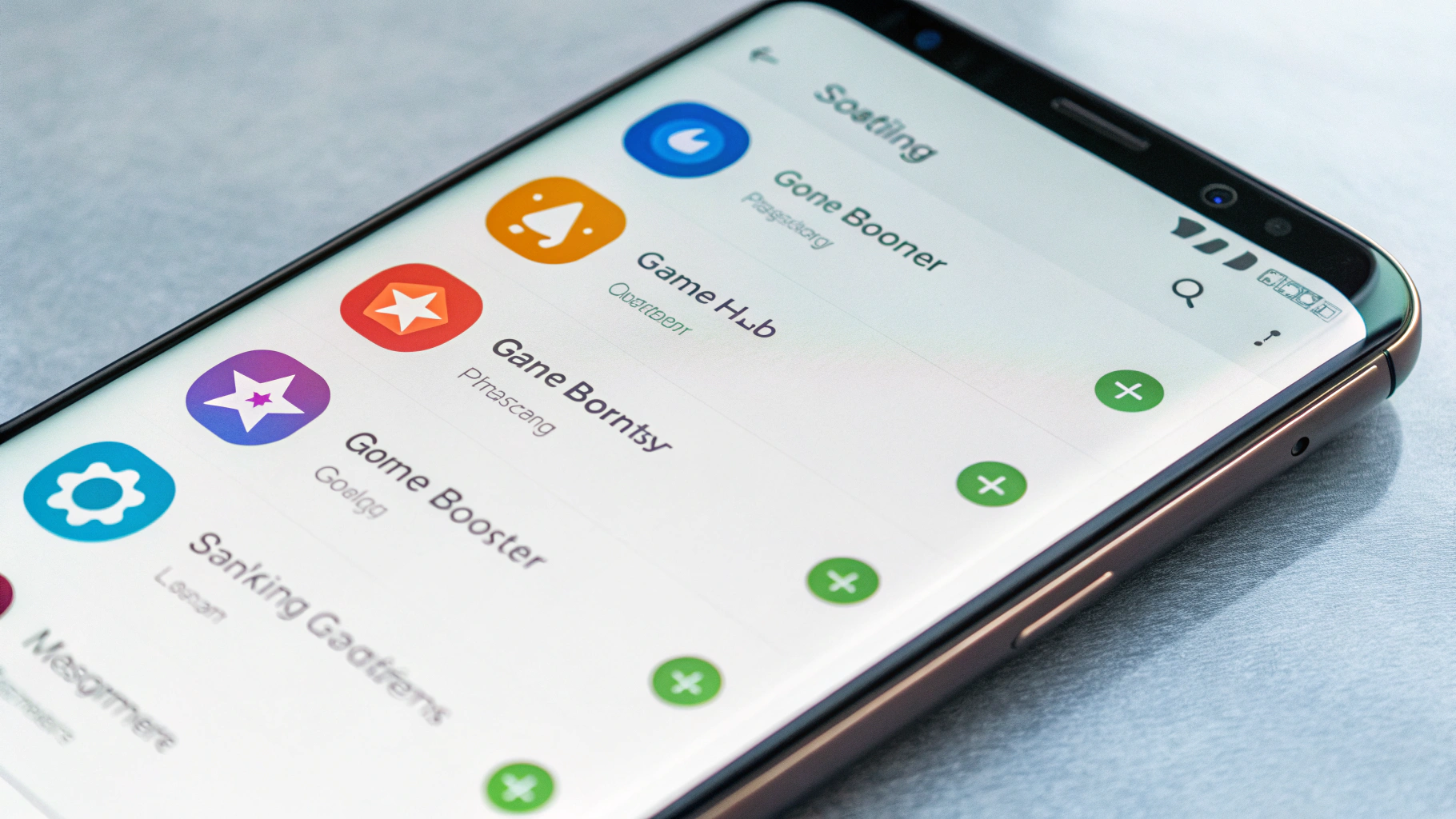 Настройки Game Booster в Gaming Hub на смартфоне Samsung