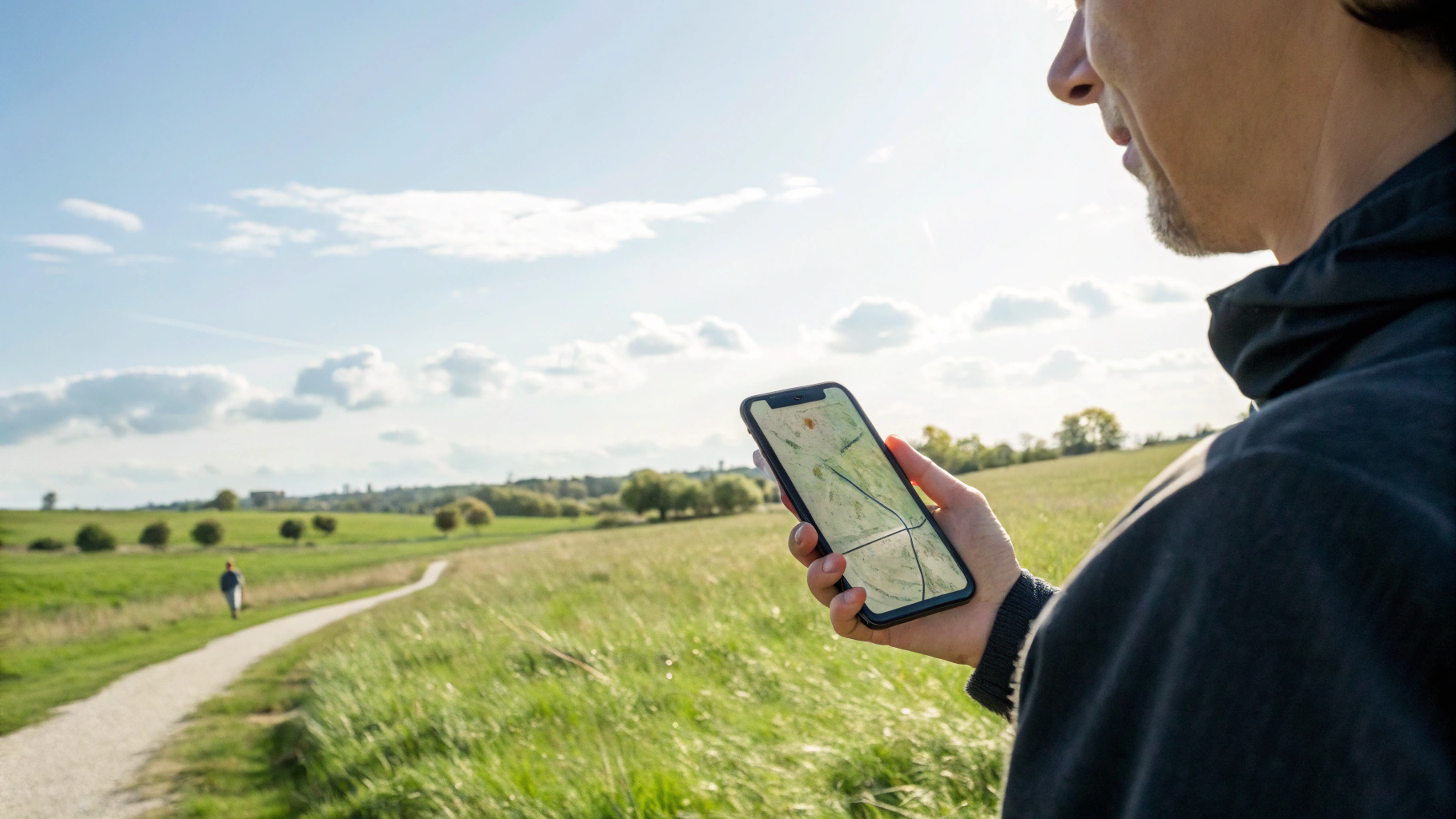 Наведение iPhone на спутник по подсказкам на экране для отправки SOS