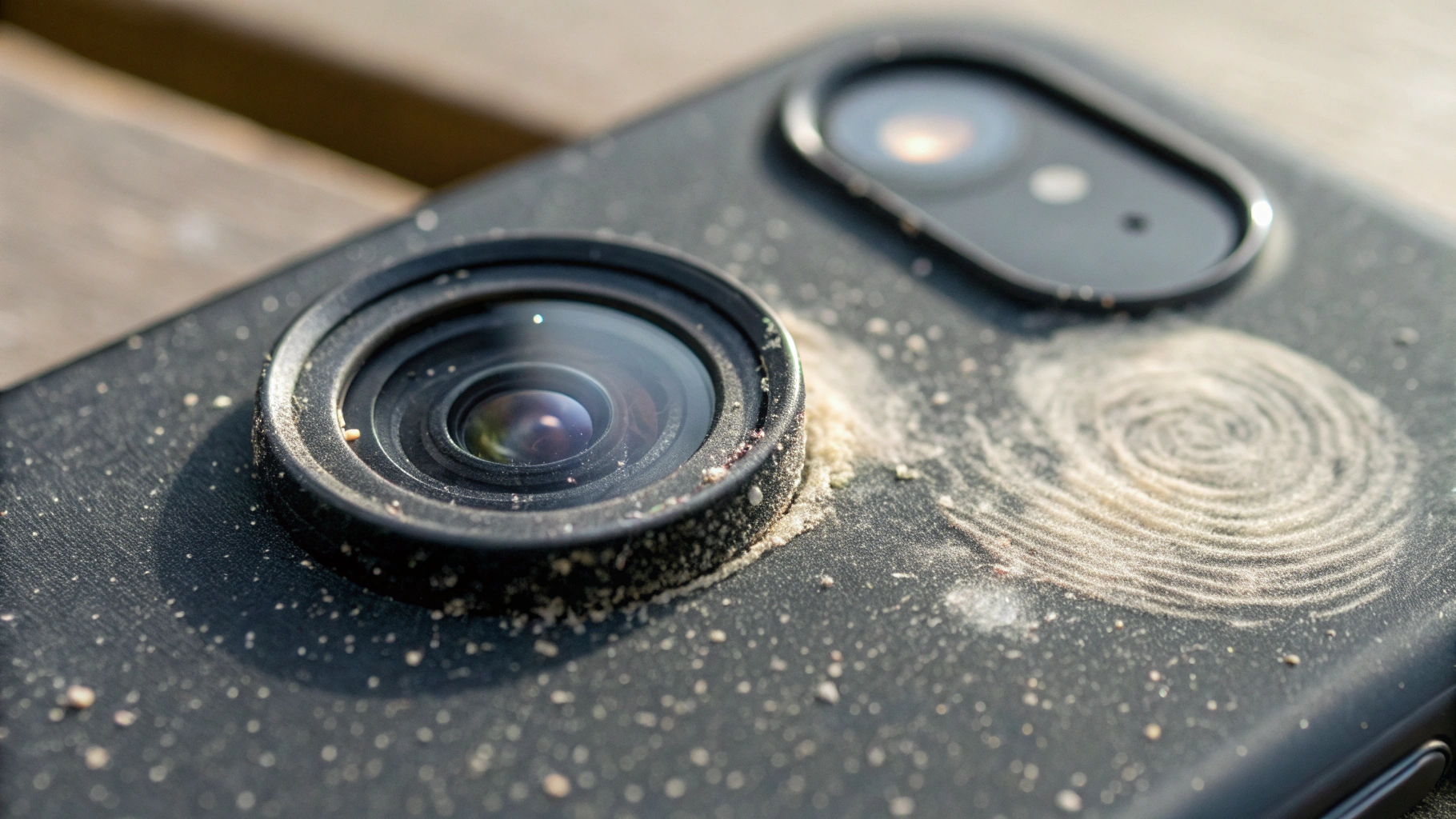 Проверка линз камеры смартфона на пыль и отпечатки после ремонта