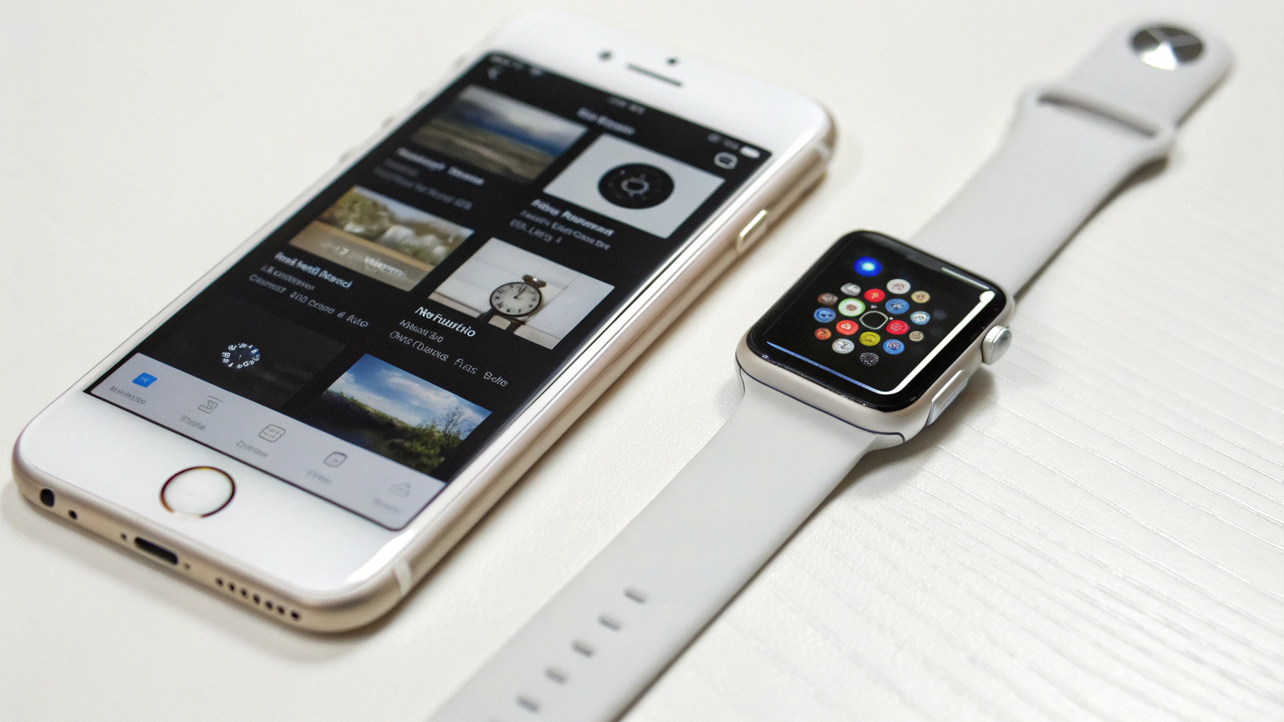 Экран «Хранилище» в приложении Watch на iPhone рядом с Apple Watch