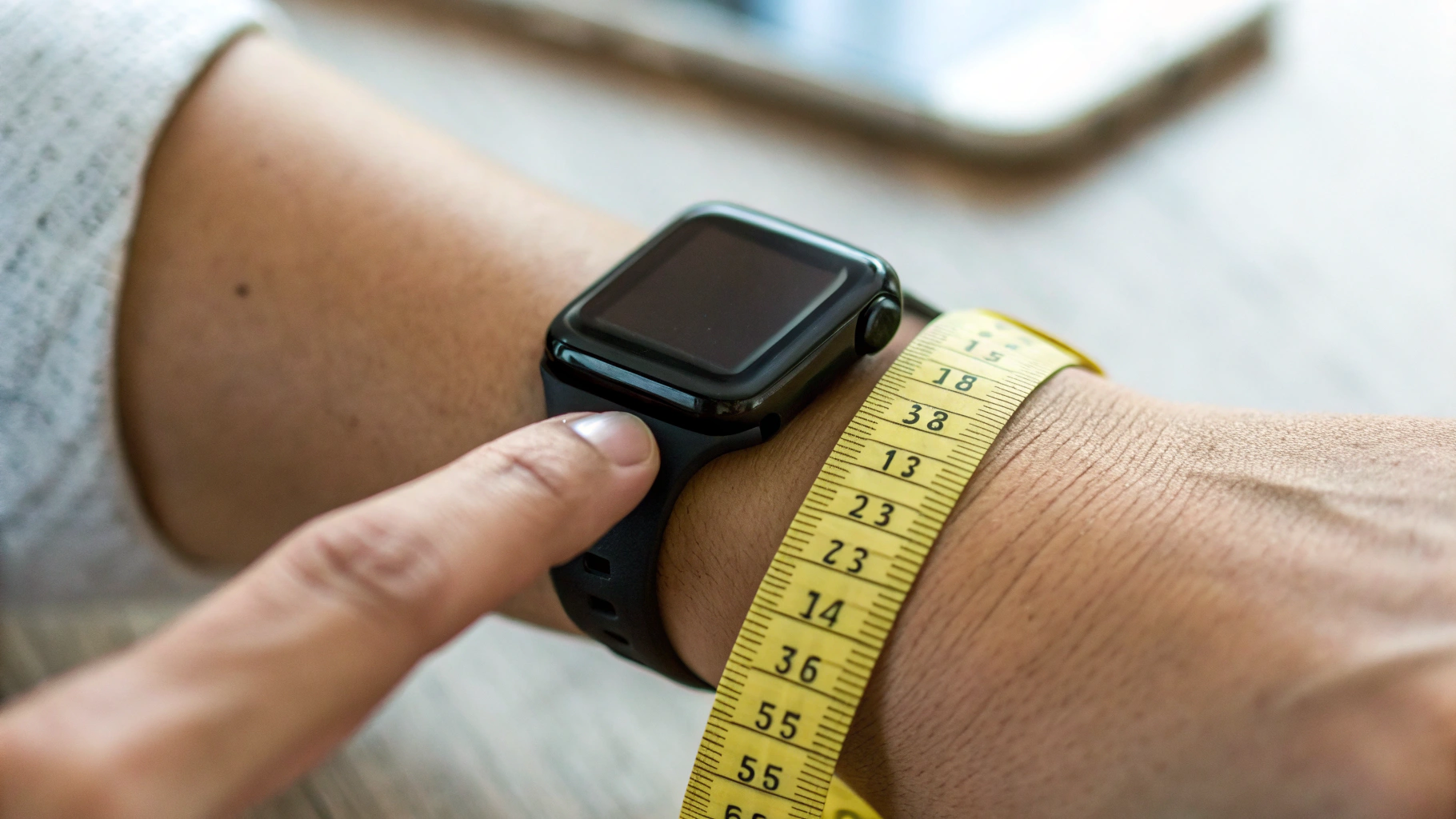 Измерение запястья перед выбором размера Apple Watch