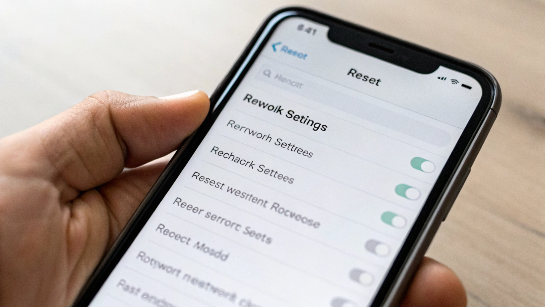 Раздел настроек iPhone со сбросом настроек сети