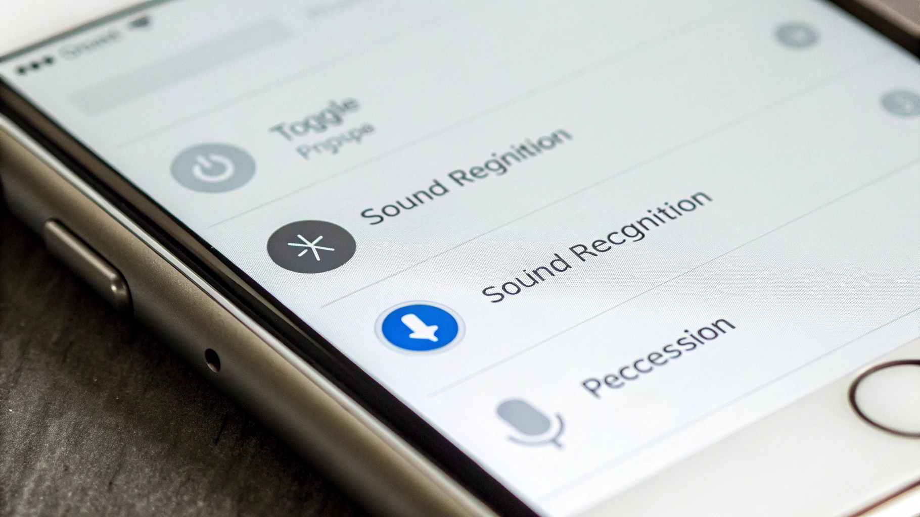 Экран iPhone с настройкой «Распознавание звуков» в универсальном доступе