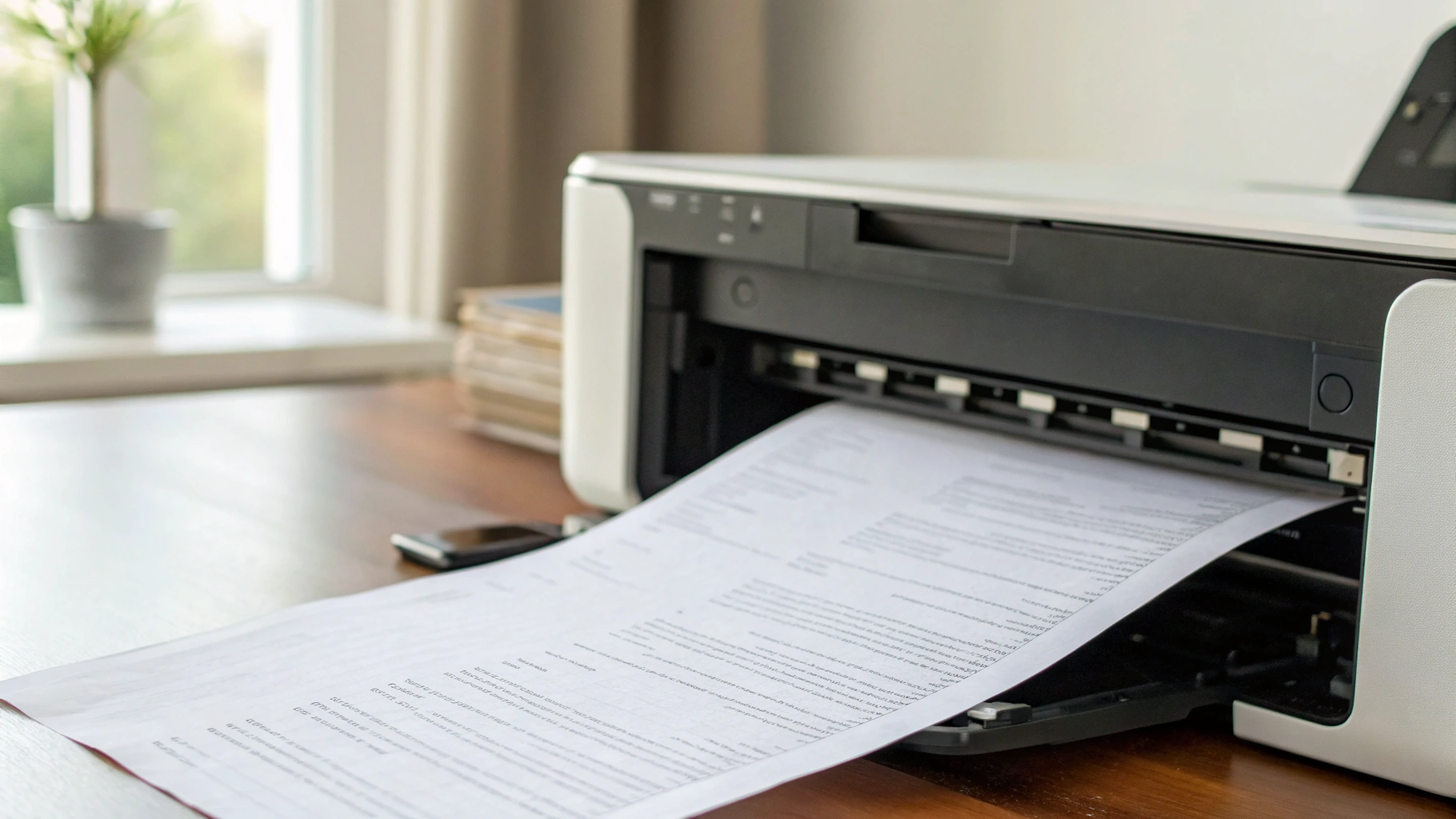 Сетевой отчёт принтера с IP‑адресом на листе рядом с устройством