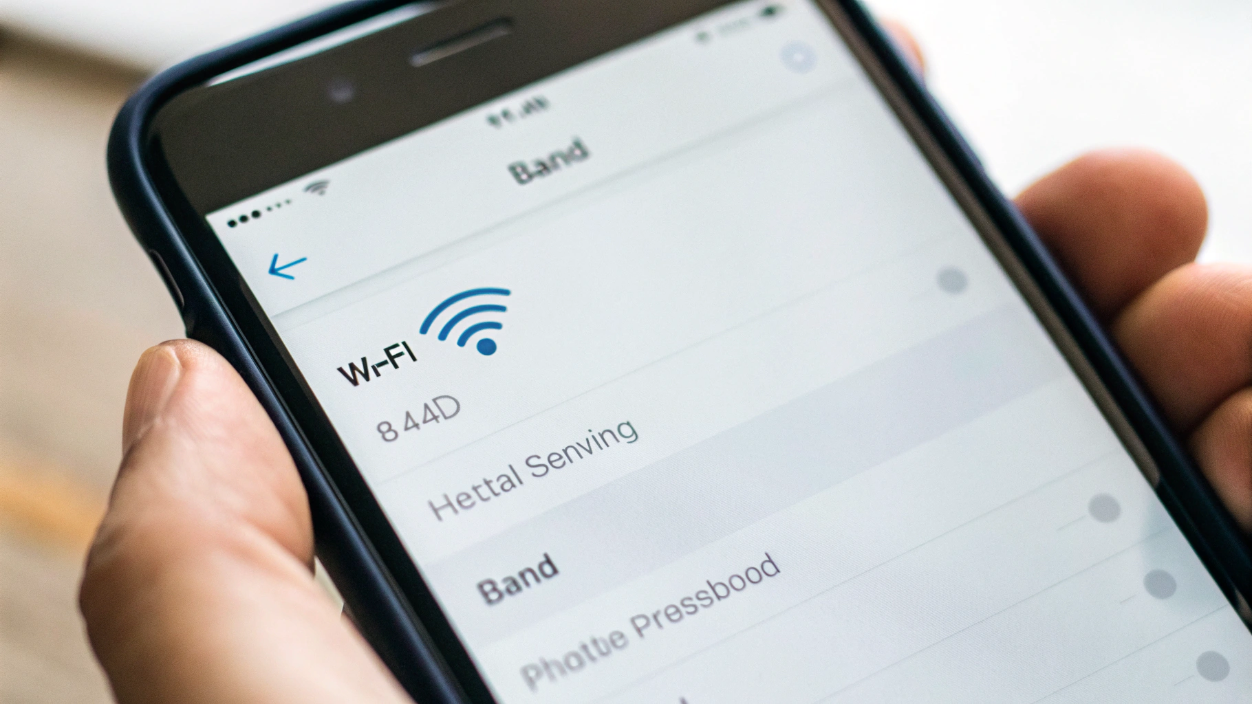 Экран сведений о подключённой Wi‑Fi сети на смартфоне с указанием диапазона