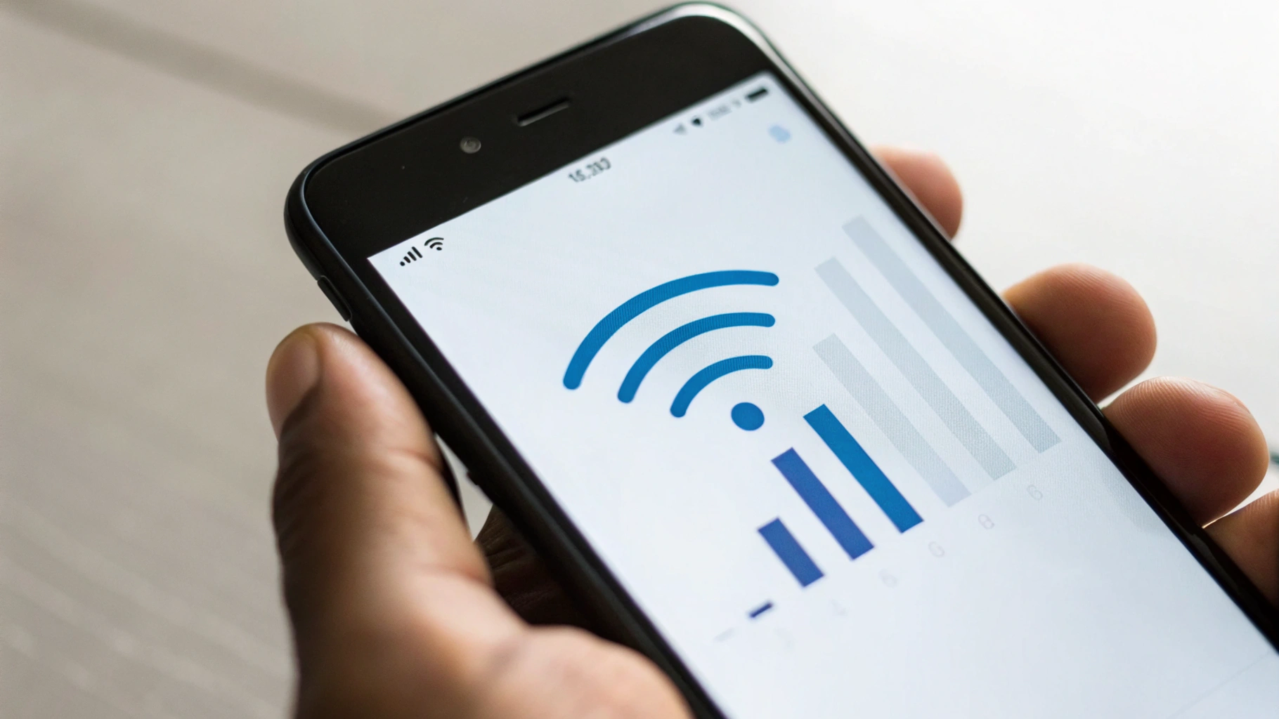 Смартфон со слабым сигналом сети и активным 5G