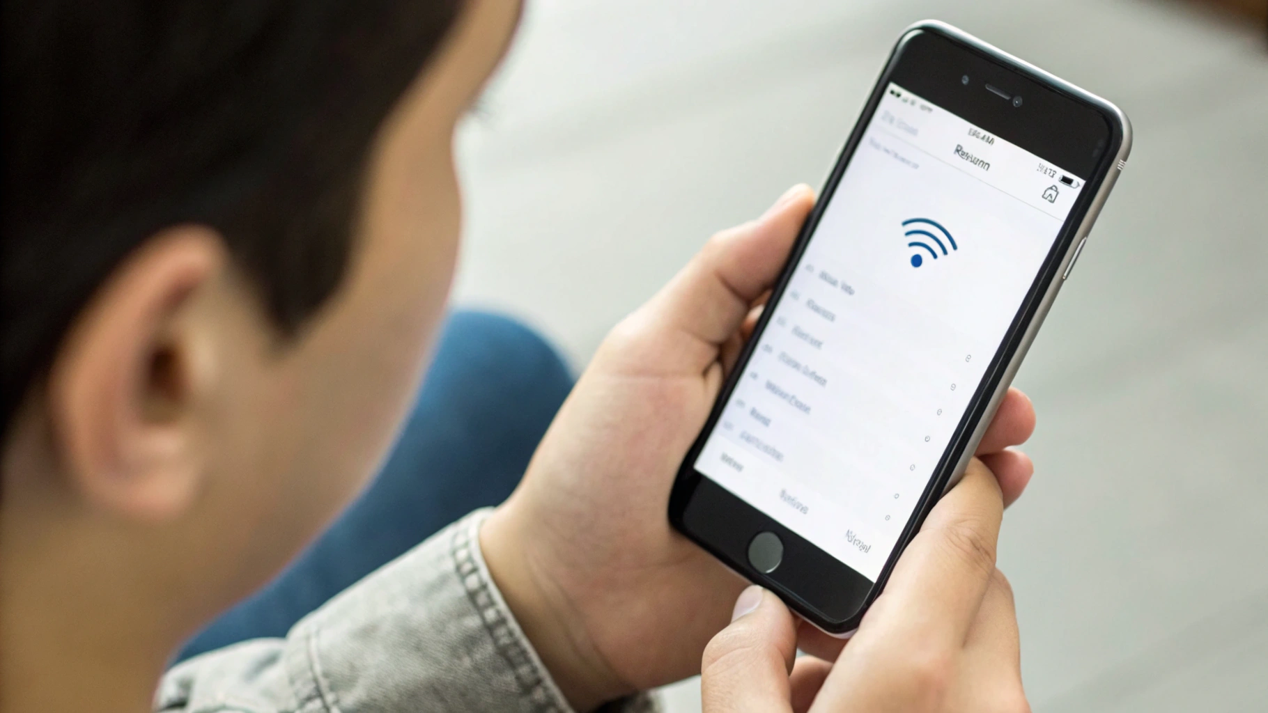 Просмотр строки «Wi‑Fi‑адрес» (MAC) в параметрах Wi‑Fi сети на iPhone