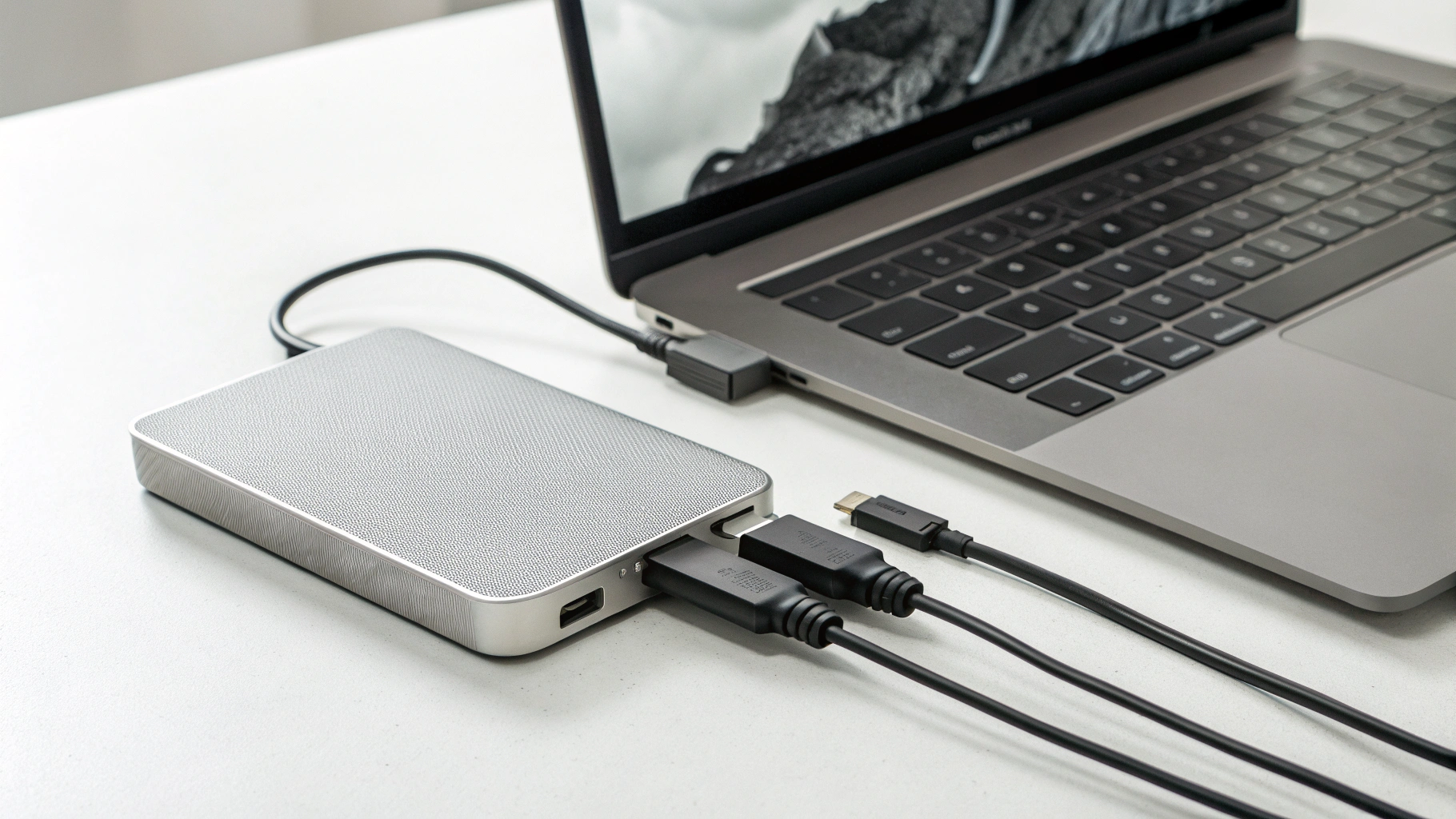 Подключение внешнего диска к MacBook через USB-C и хаб: кабель, переходник и порт