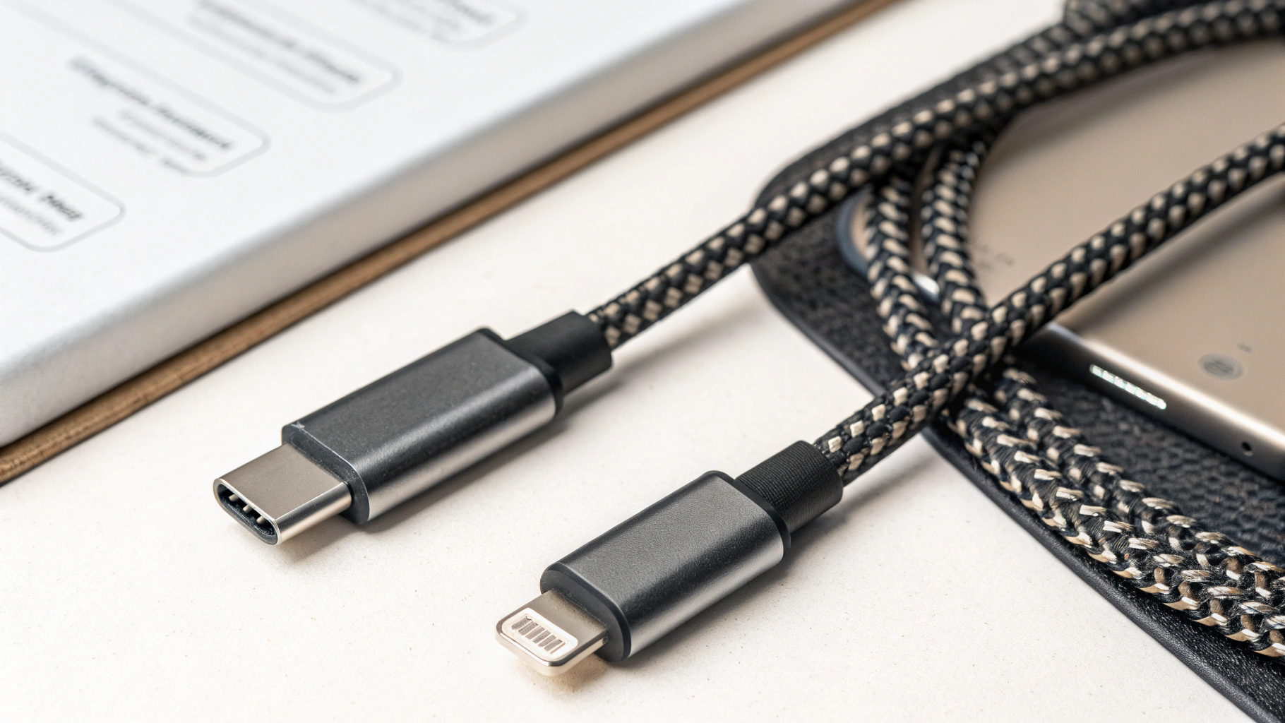 Маркировки на упаковке USB‑C кабеля: мощность зарядки и скорость передачи данных