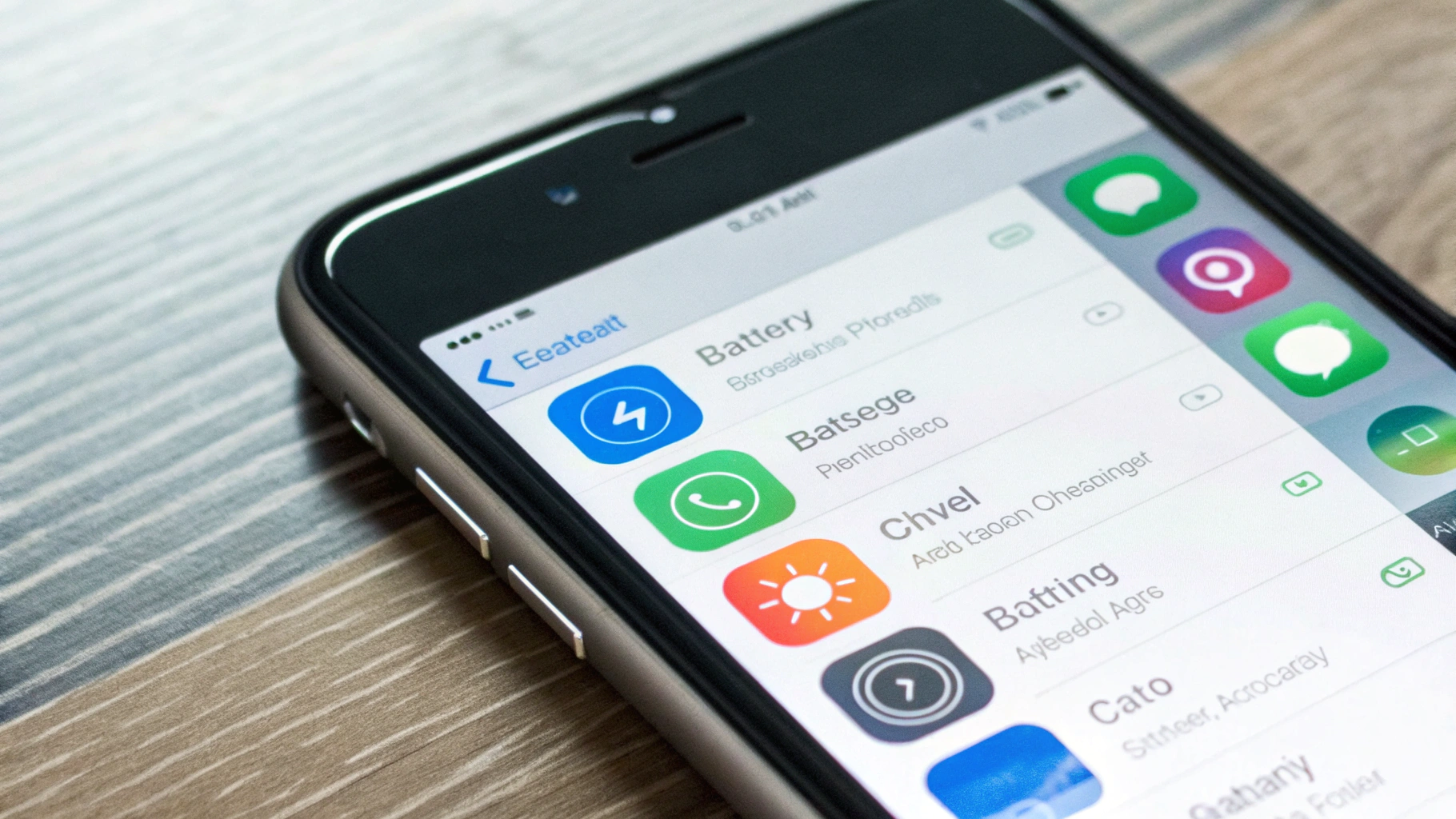 Экран «Аккумулятор» на iPhone с активностью приложений и фоновой работой