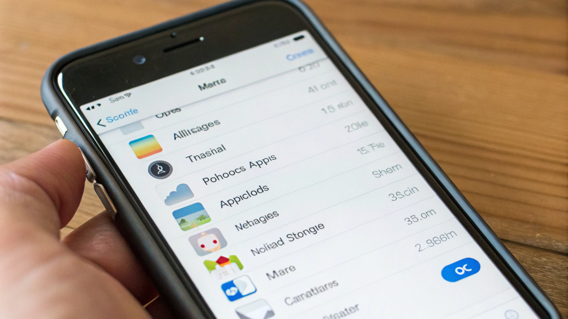 Раздел «Хранилище iPhone» со списком приложений и занимаемым объёмом