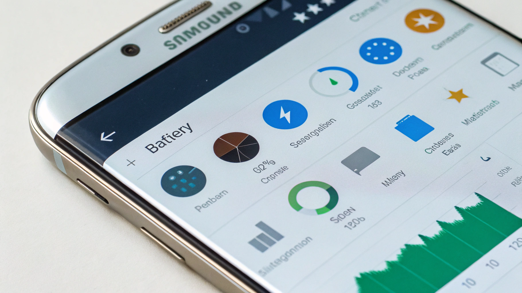 Экран статистики расхода батареи в One UI на смартфоне Samsung