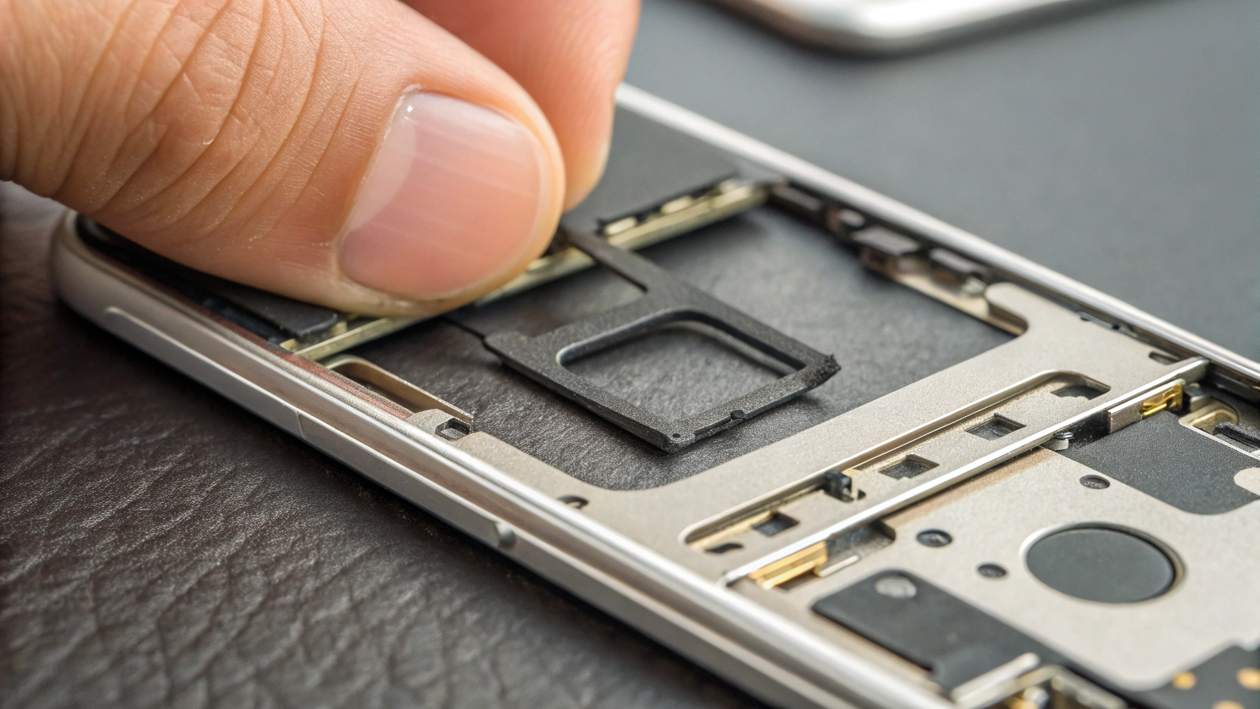 Проверка лотка SIM и уплотнителя на смартфоне перед контактом с водой