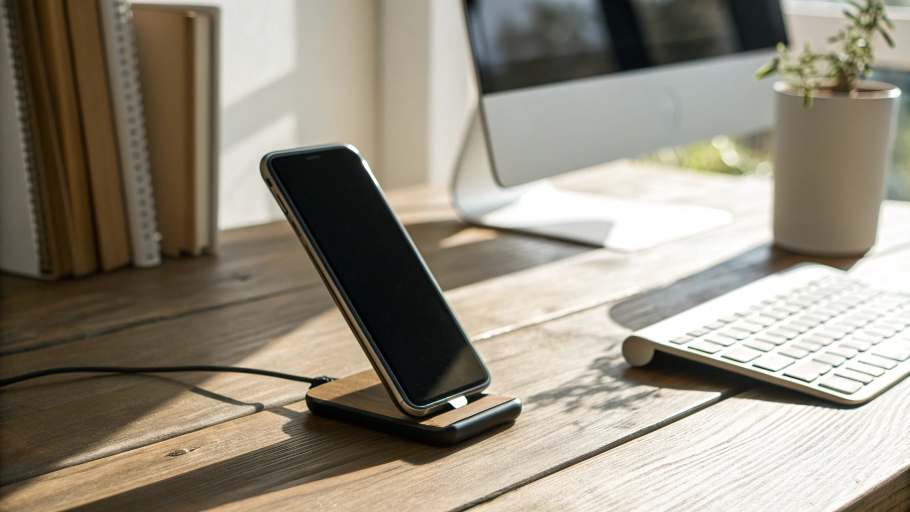 Смартфон сушится после намокания, разъём USB‑C направлен вниз