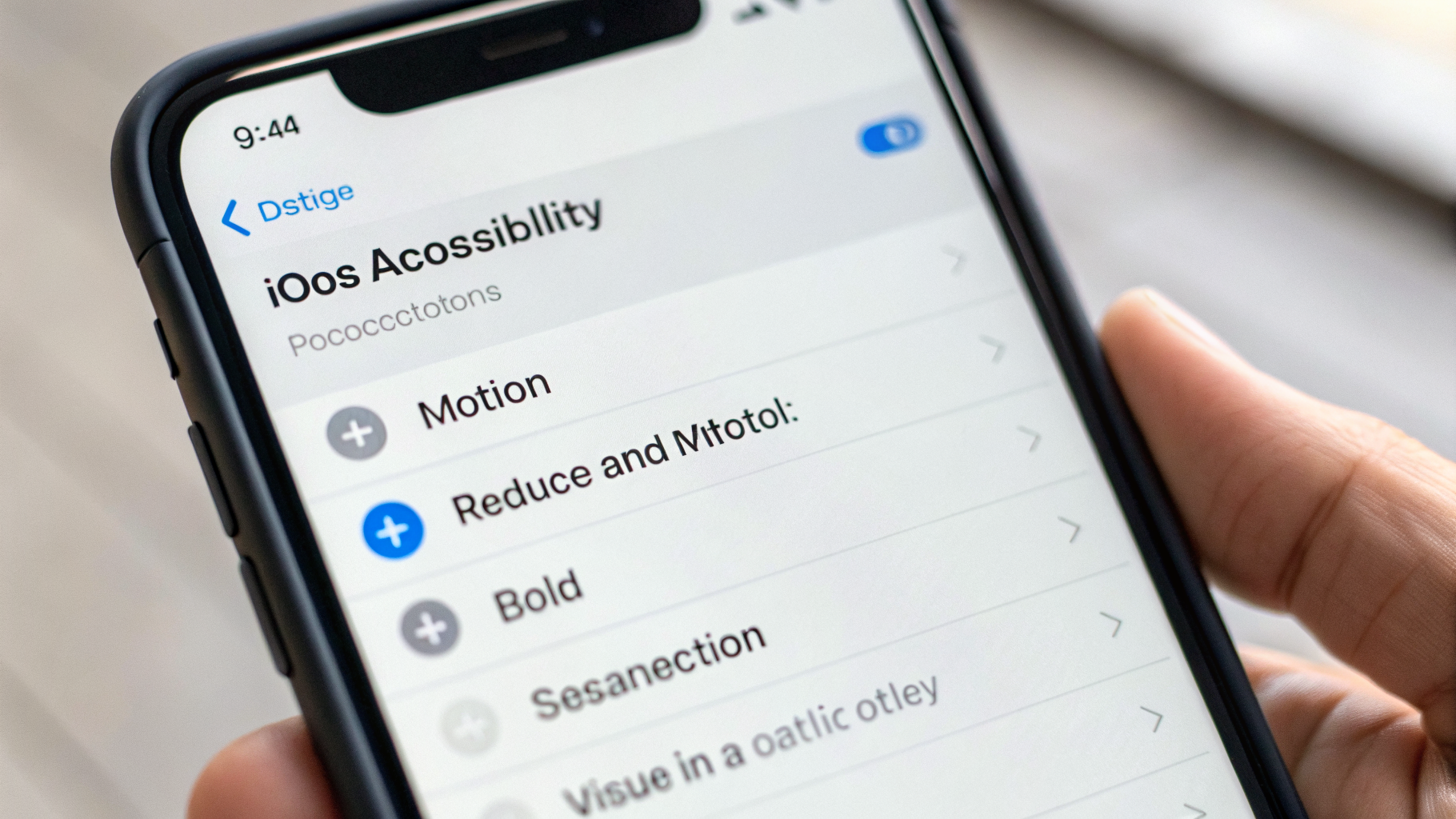 Раздел «Движение» в универсальном доступе iOS с настройкой ограничения частоты кадров