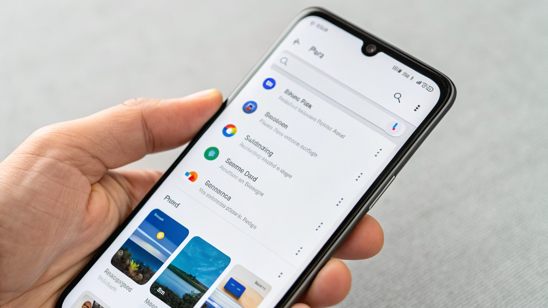 Поиск RAM Plus в настройках One UI на Samsung Galaxy