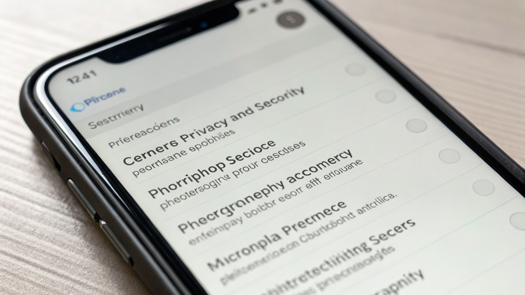 Раздел «Конфиденциальность и безопасность» в iOS с настройками камеры и микрофона
