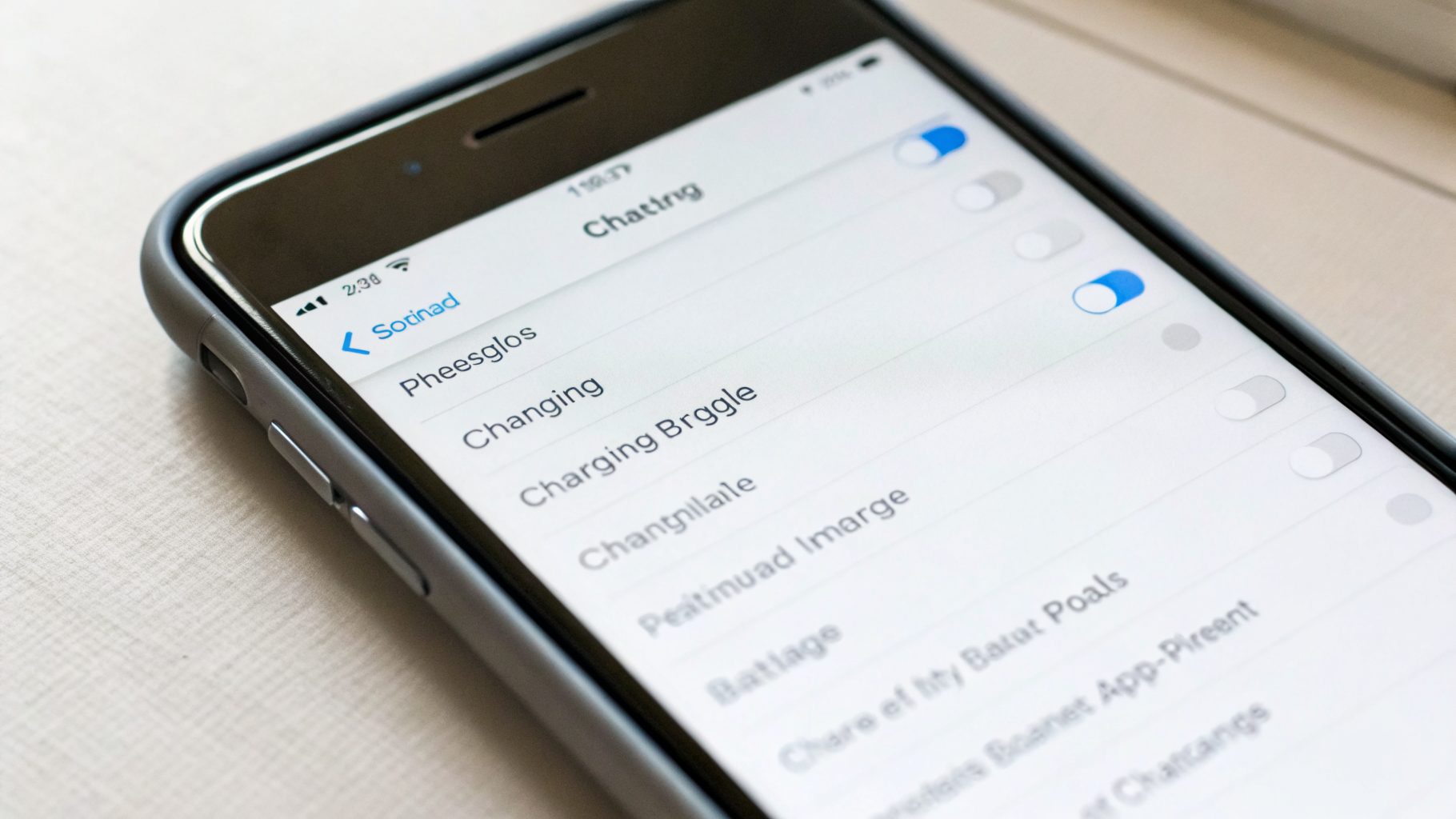 Раздел «Состояние аккумулятора и зарядка» на iPhone с включенной оптимизированной зарядкой