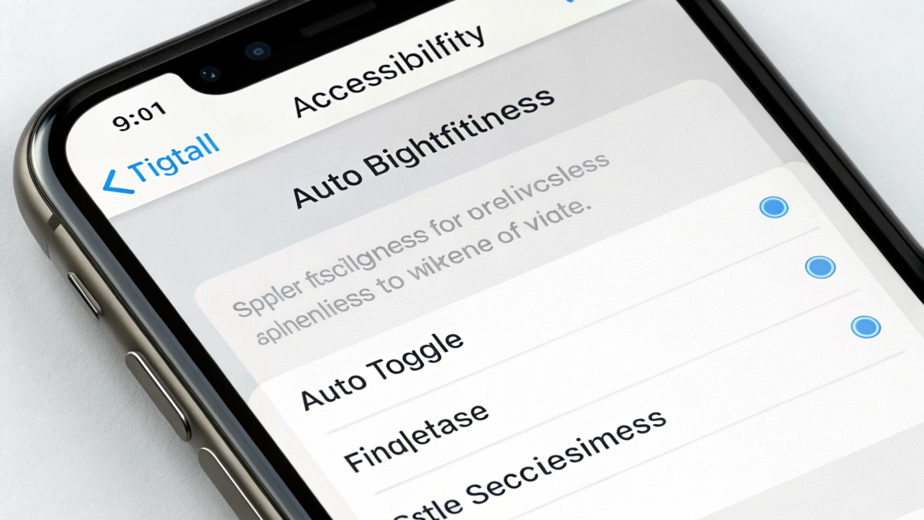 Переключатель «Автояркость» в настройках iPhone в разделе «Дисплей и размер текста»