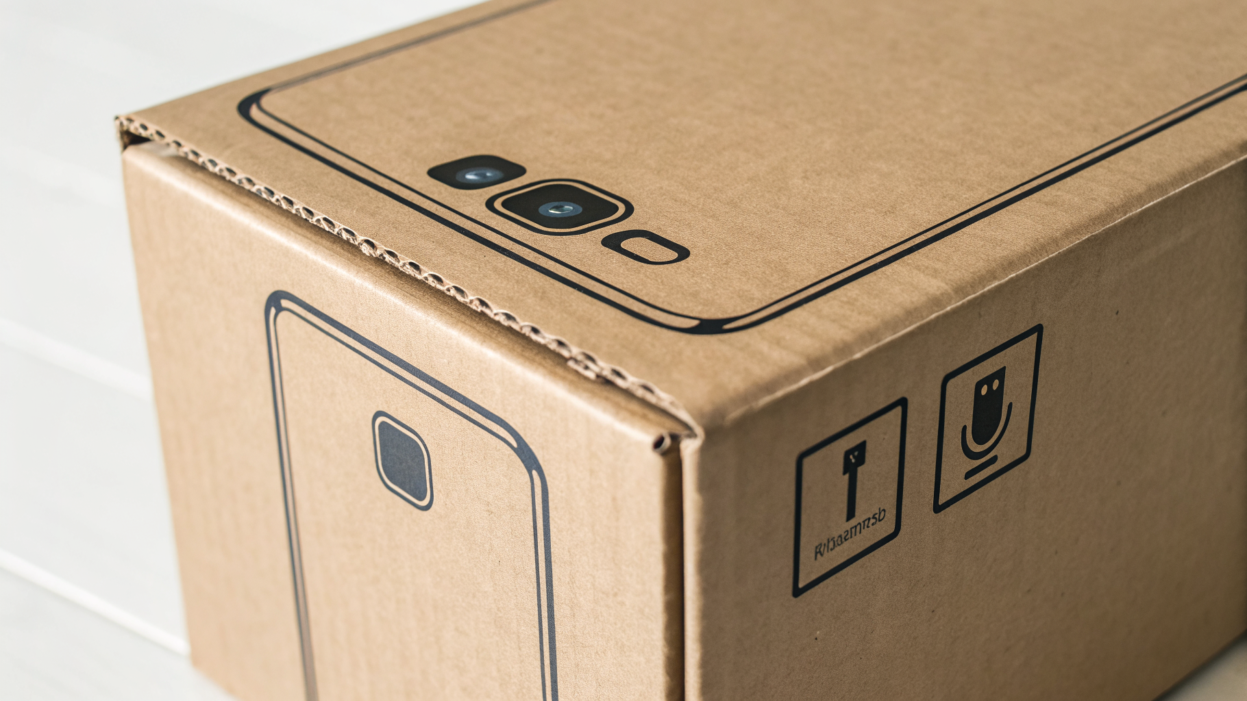 Наклейка на коробке Samsung Galaxy с номером модели SM-… рядом со штрихкодом