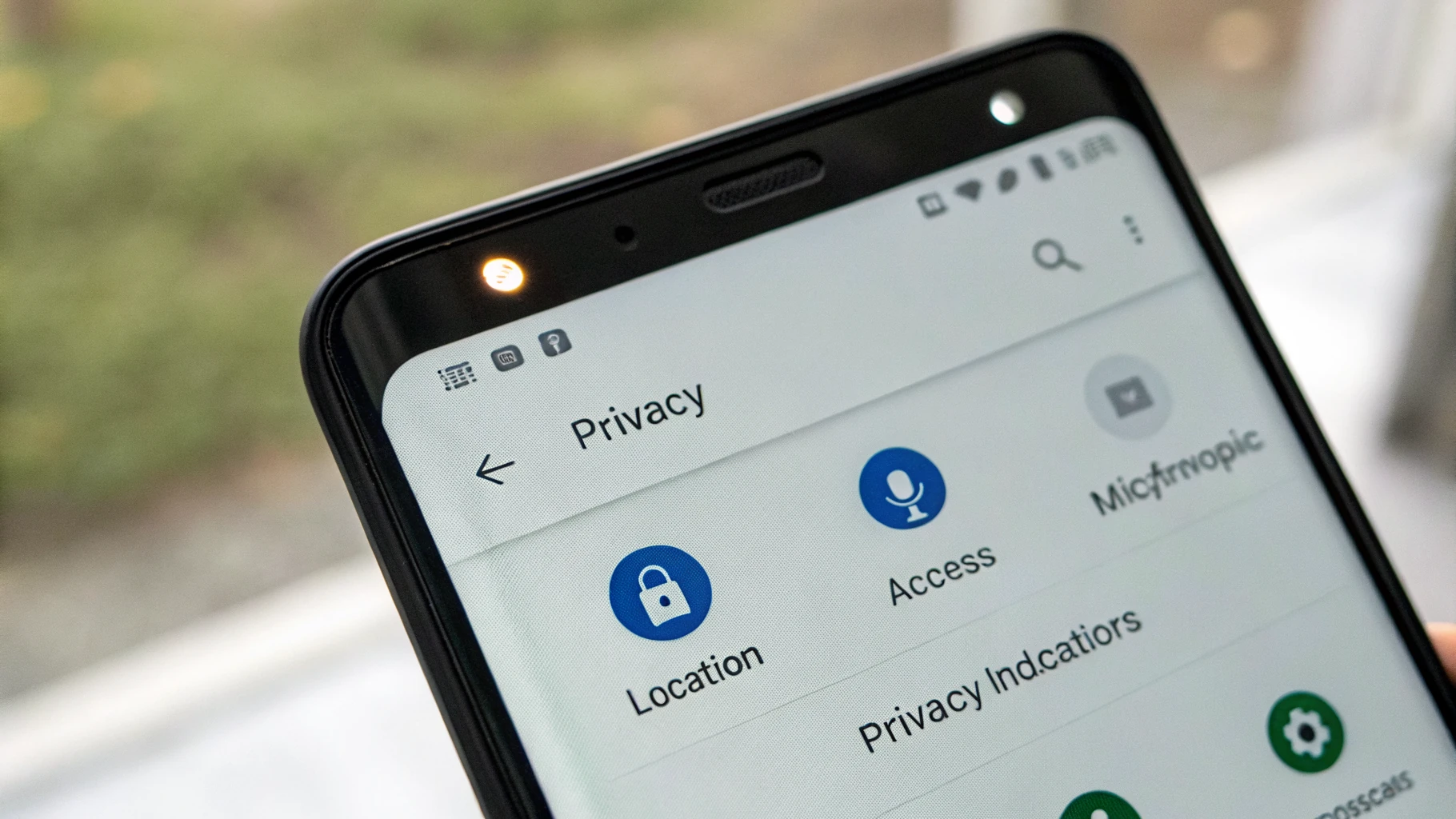 Индикаторы использования камеры и микрофона в статус-баре Android