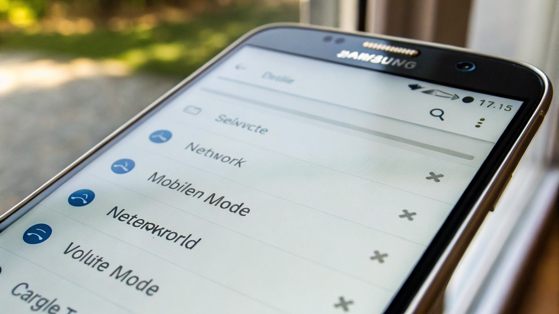 Экран выбора режима сети 4G/5G и переключатель VoLTE на Samsung Galaxy