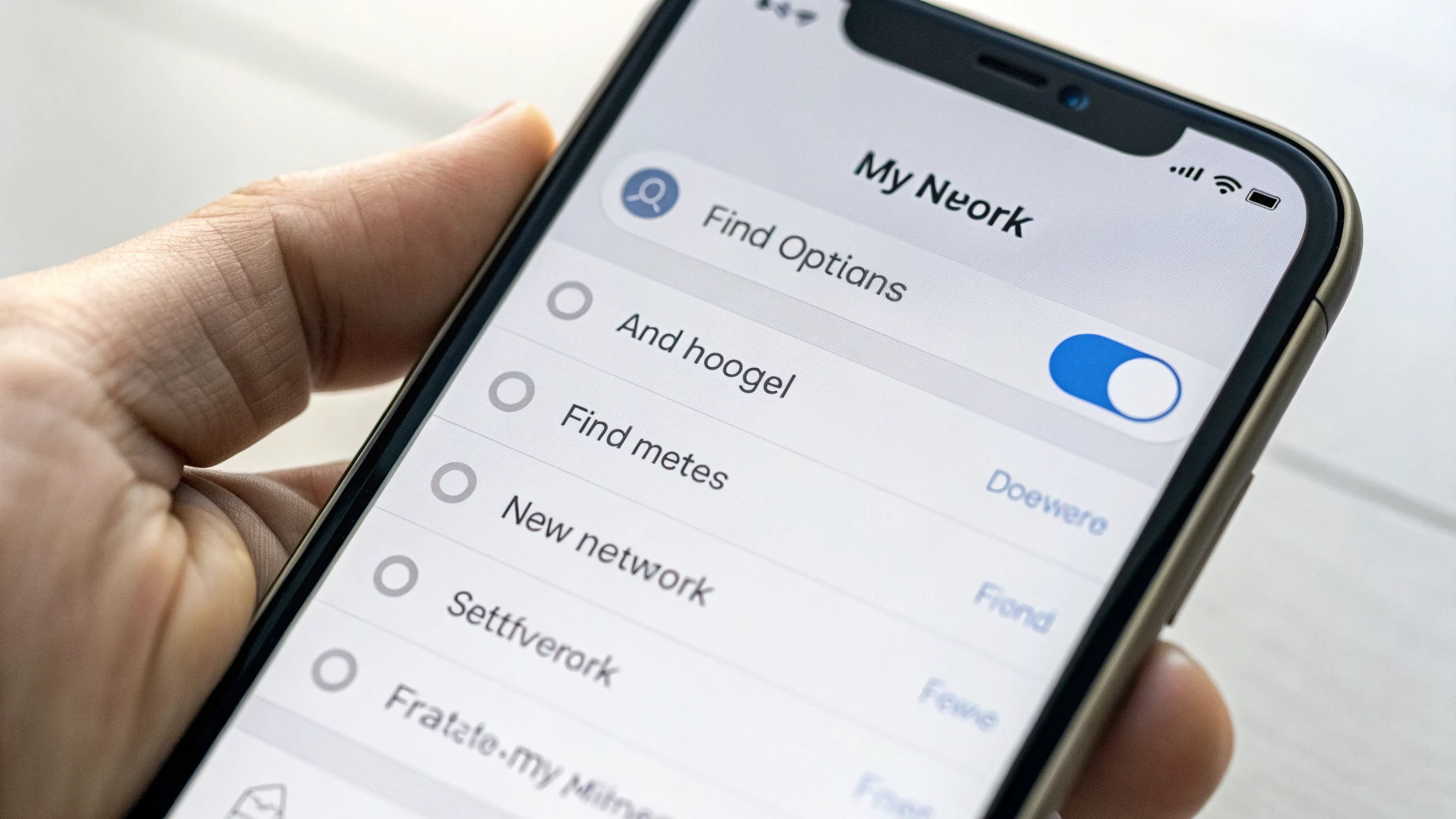 Экран настроек iPhone с включением «Найти iPhone» и «Сети Локатора»