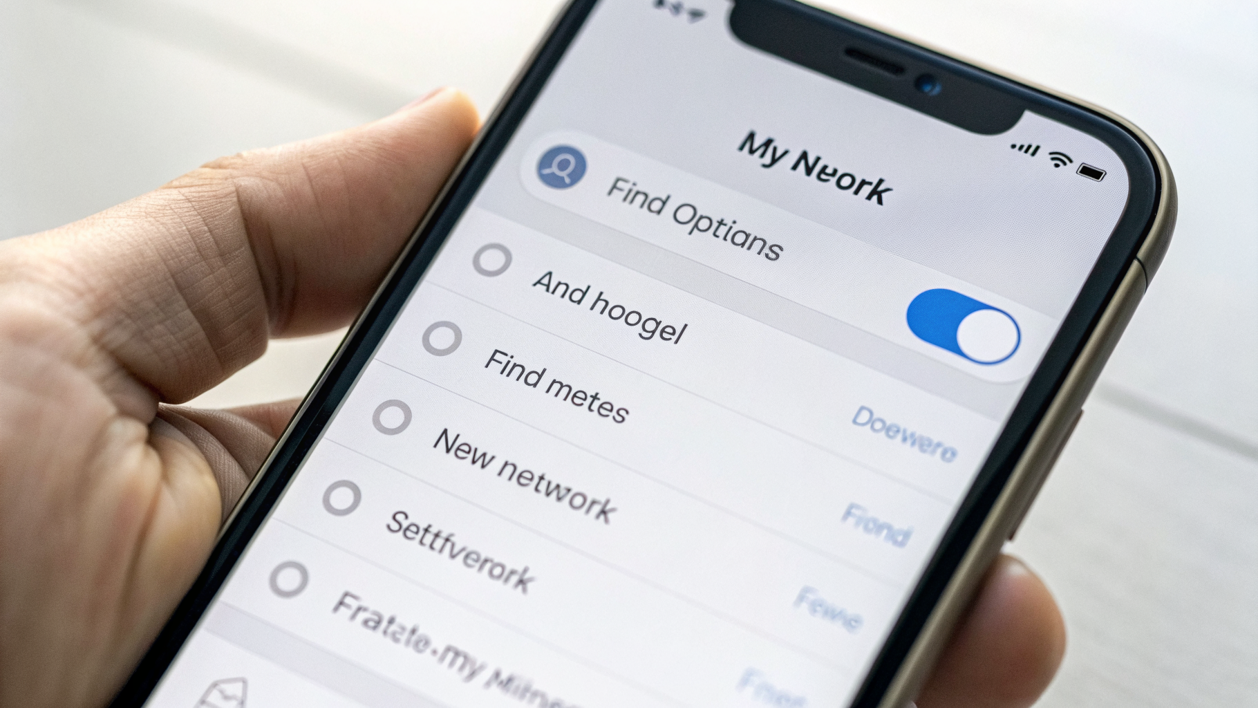 Экран настроек iPhone с включением «Найти iPhone» и «Сети Локатора»