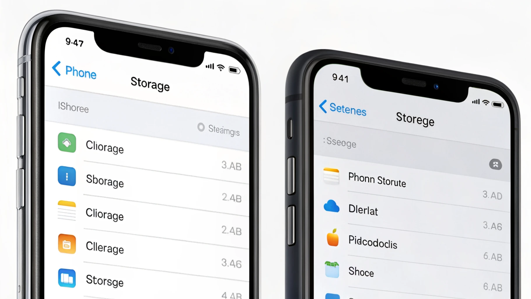 Экран с настройками хранилища iPhone и iCloud для проверки свободного места