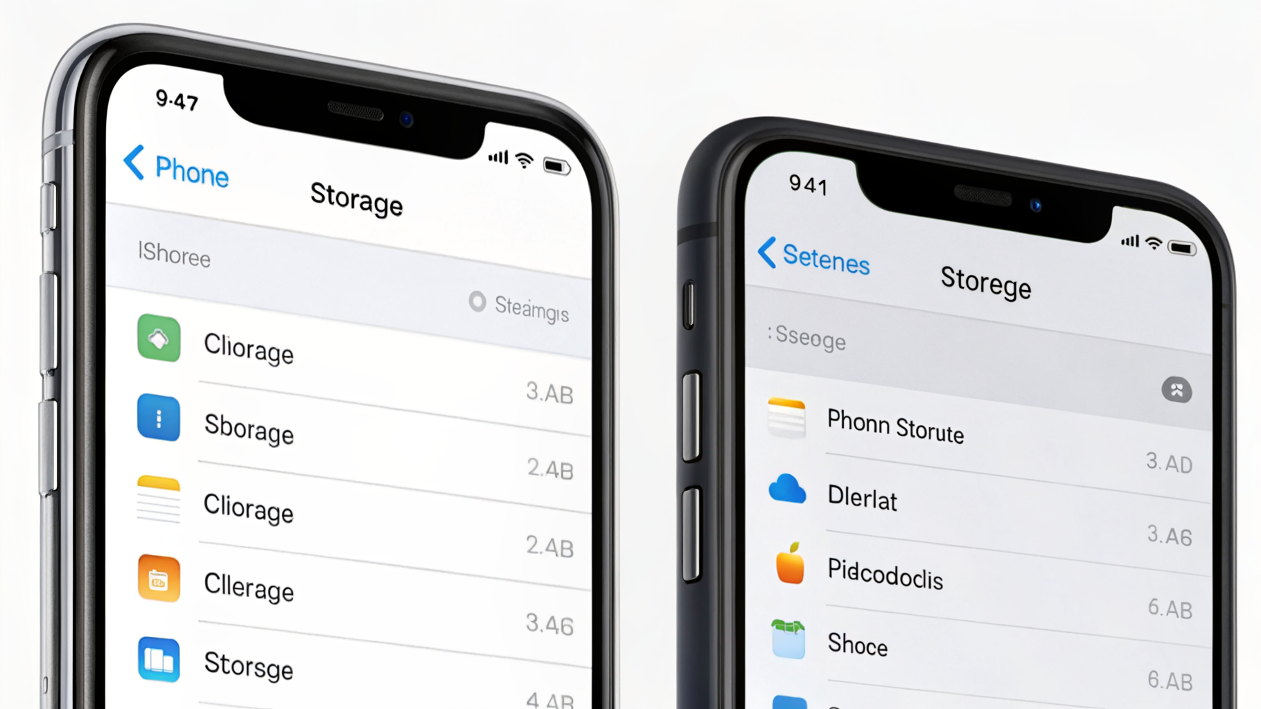 Экран с настройками хранилища iPhone и iCloud для проверки свободного места