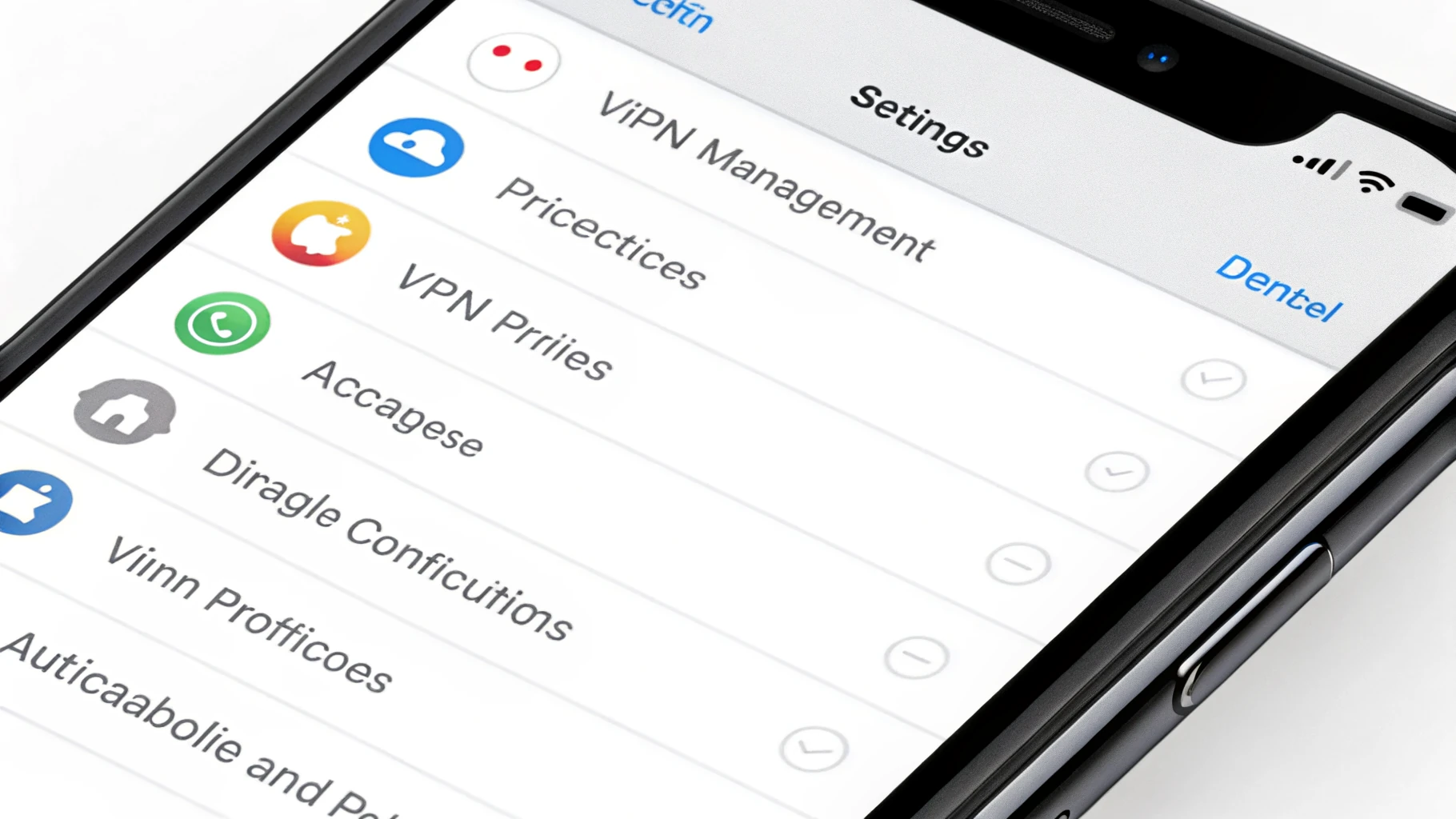 Раздел VPN и управление устройством на iPhone со списком профилей