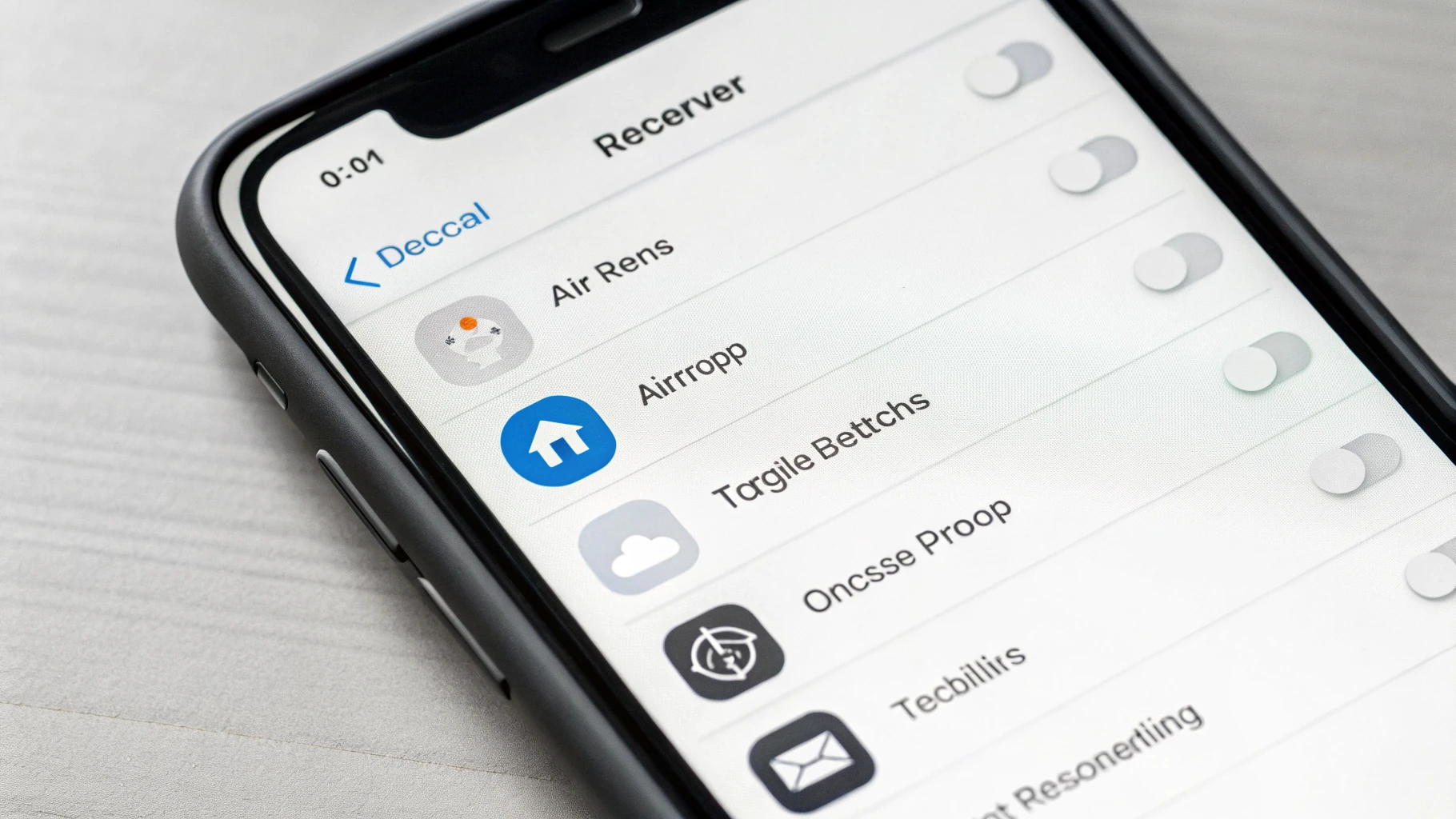 Настройки AirDrop на iPhone с выбором «Только для контактов» и отключением получения